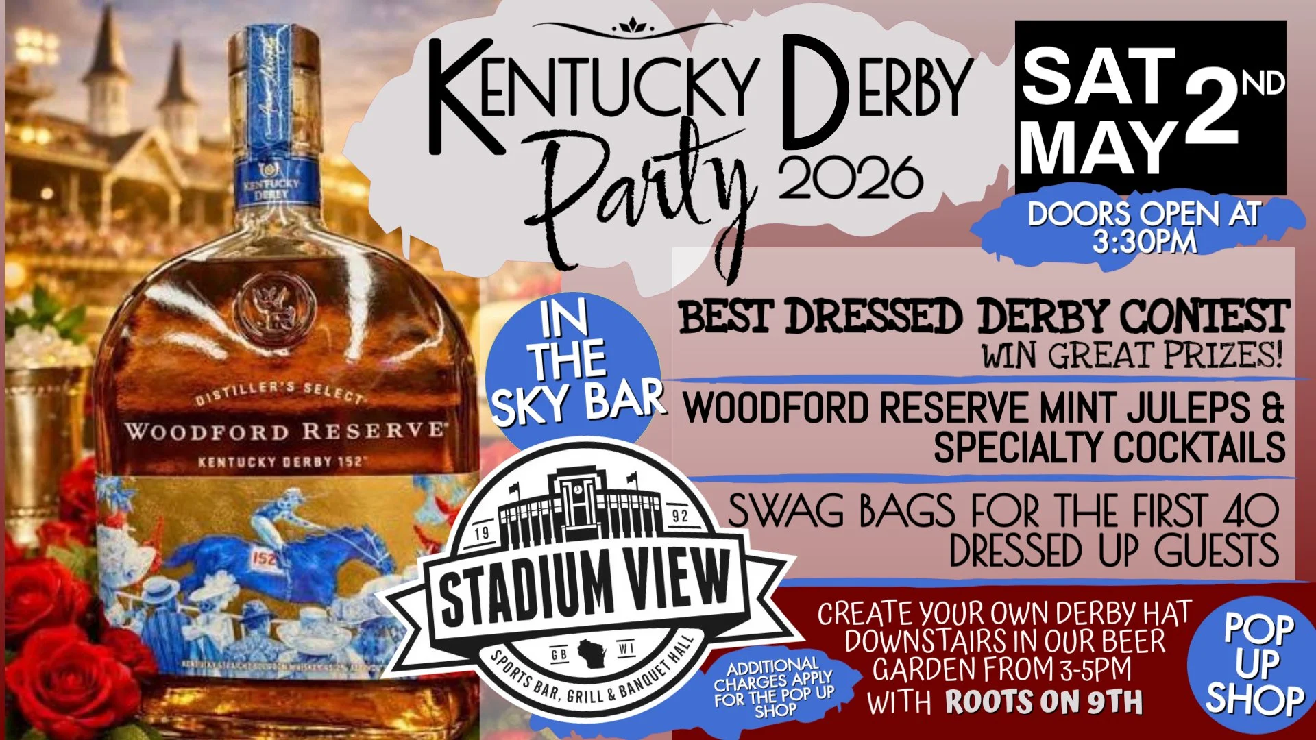 Kentucky derby party at stadium view in green bay wi on saturday may 2nd
