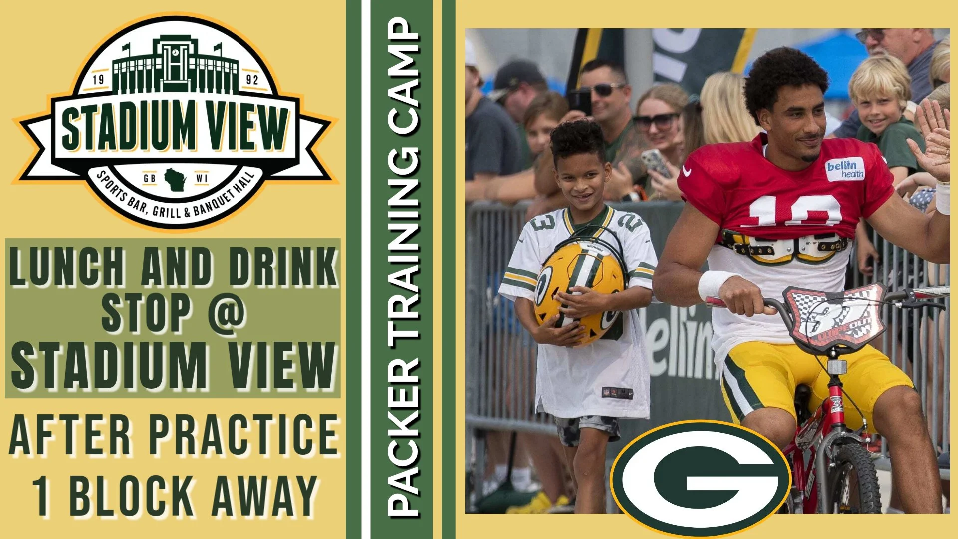 restaurants with outdoor dining near lambeau field packers training camp stop at stadium view