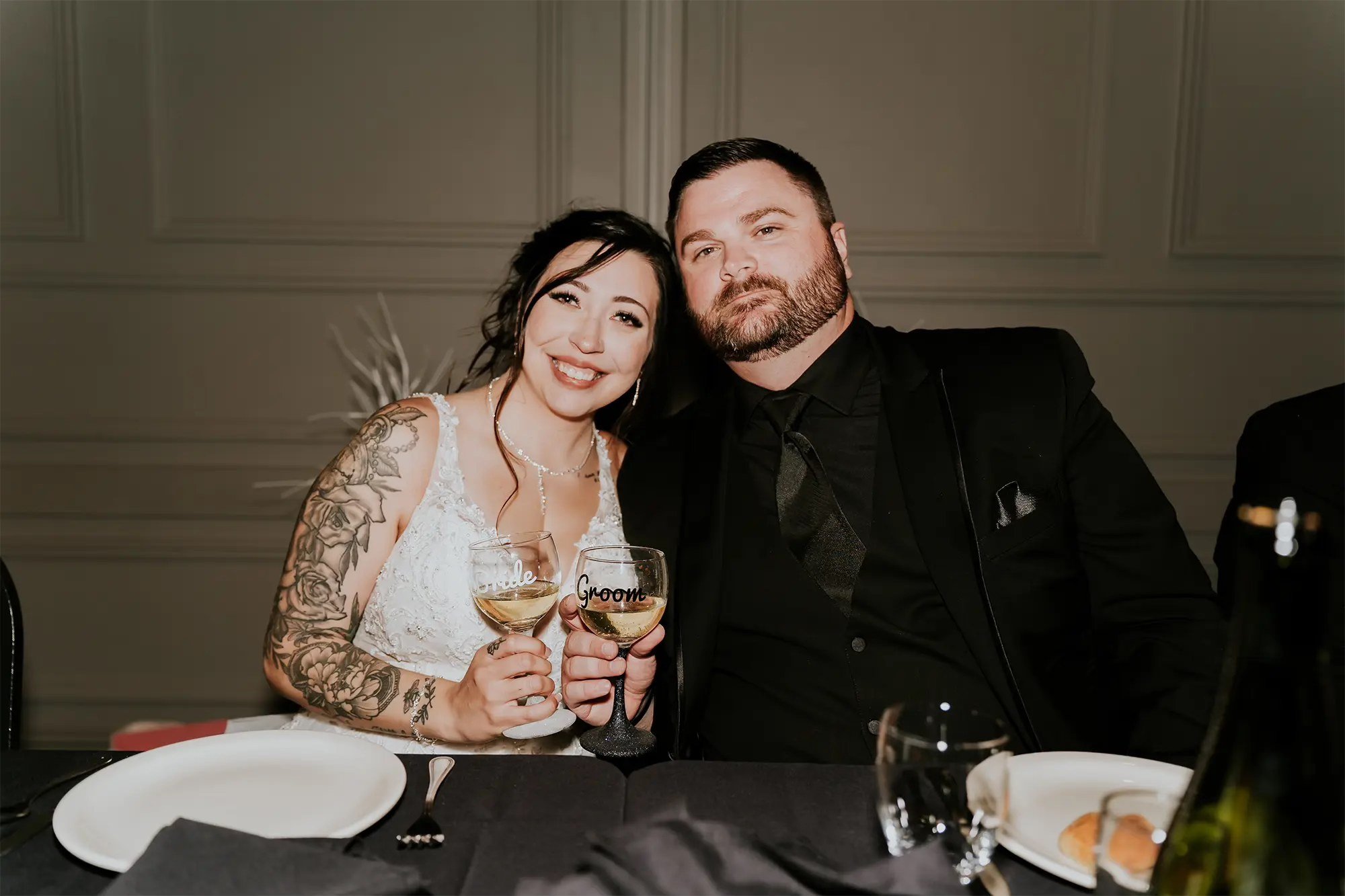 Bride and groom photo at Stadium View Event Halls in Green Bay, WI 