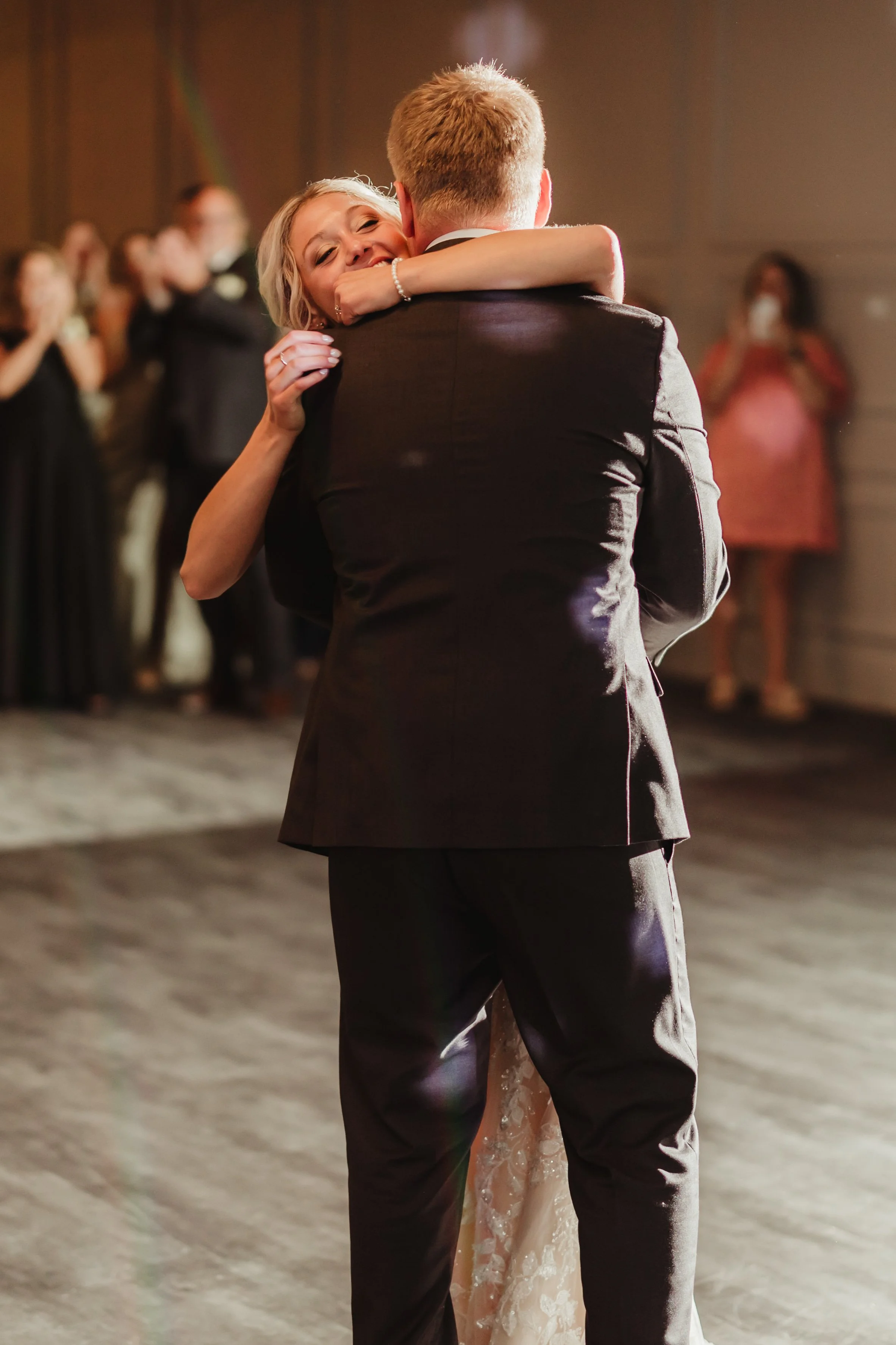 Bride and groom first dance  at Stadium View Event Halls in Green Bay, WI 