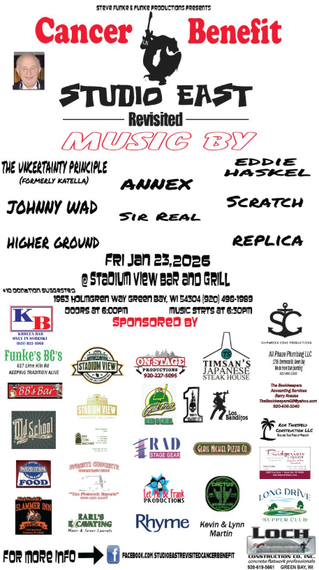 studio east cancer benefit concert at stadium view in green bay