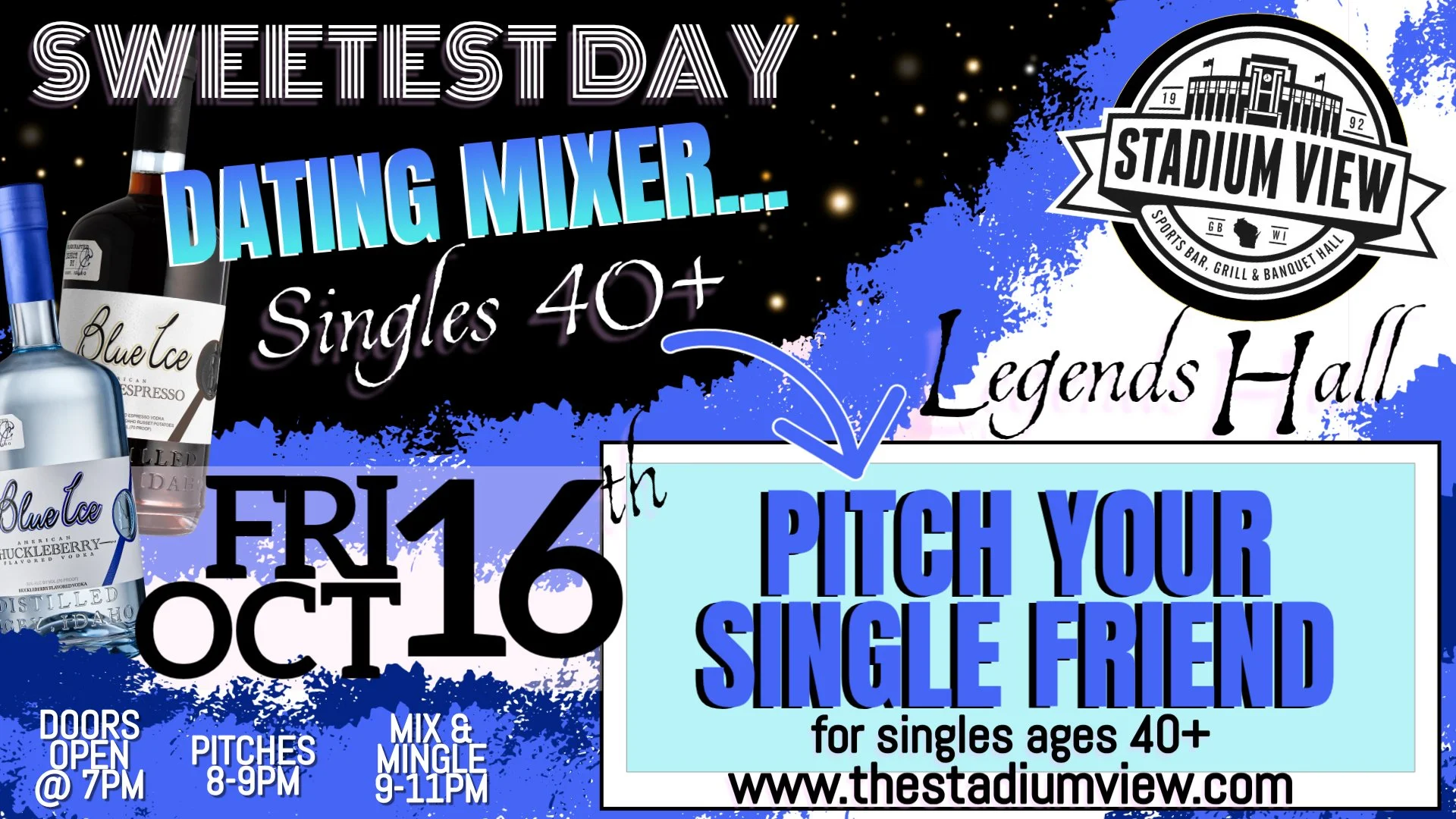 singles mixer at stadium view age 40+ on october 16th