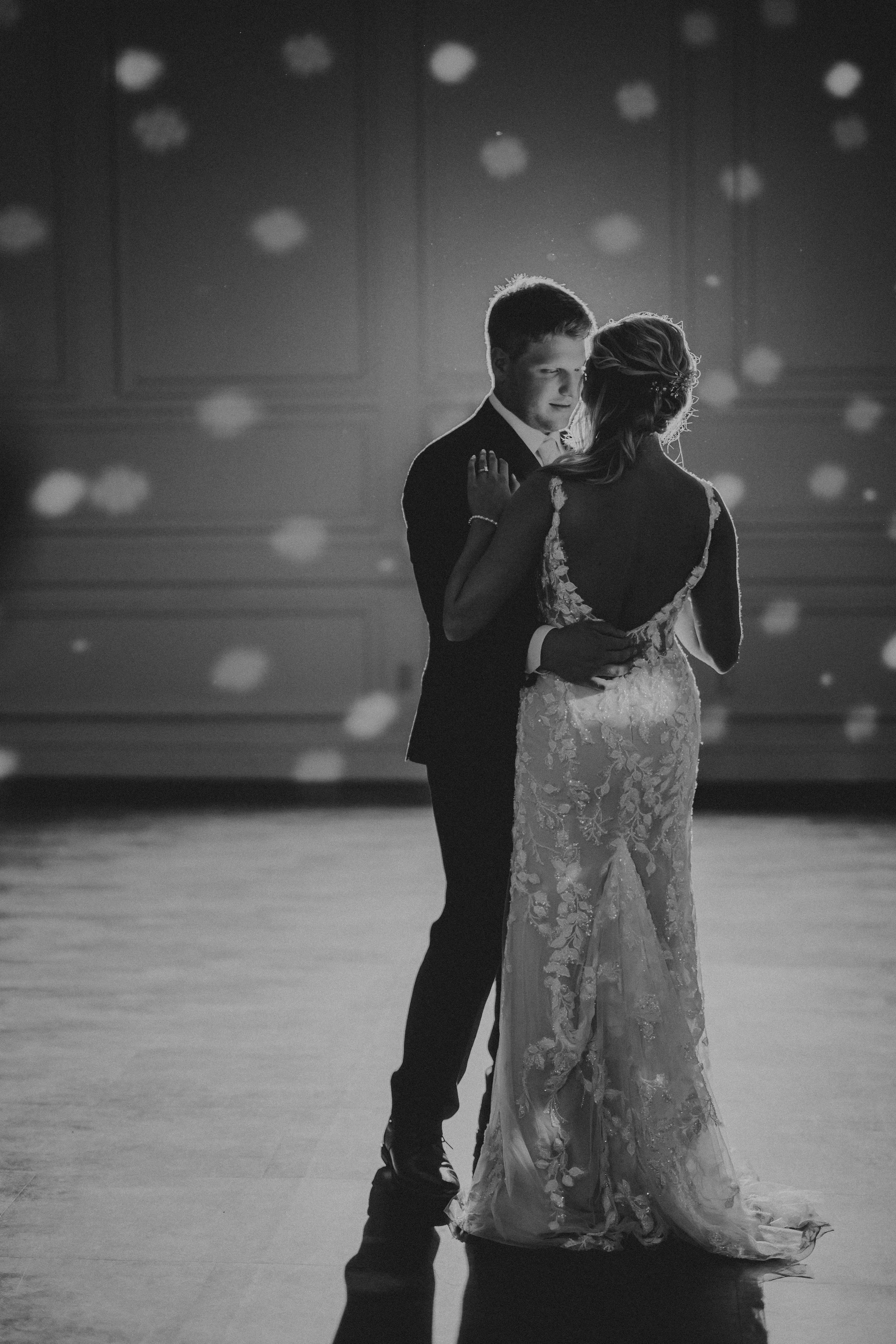 Bride and groom first dance  at Stadium View Event Halls in Green Bay, WI 