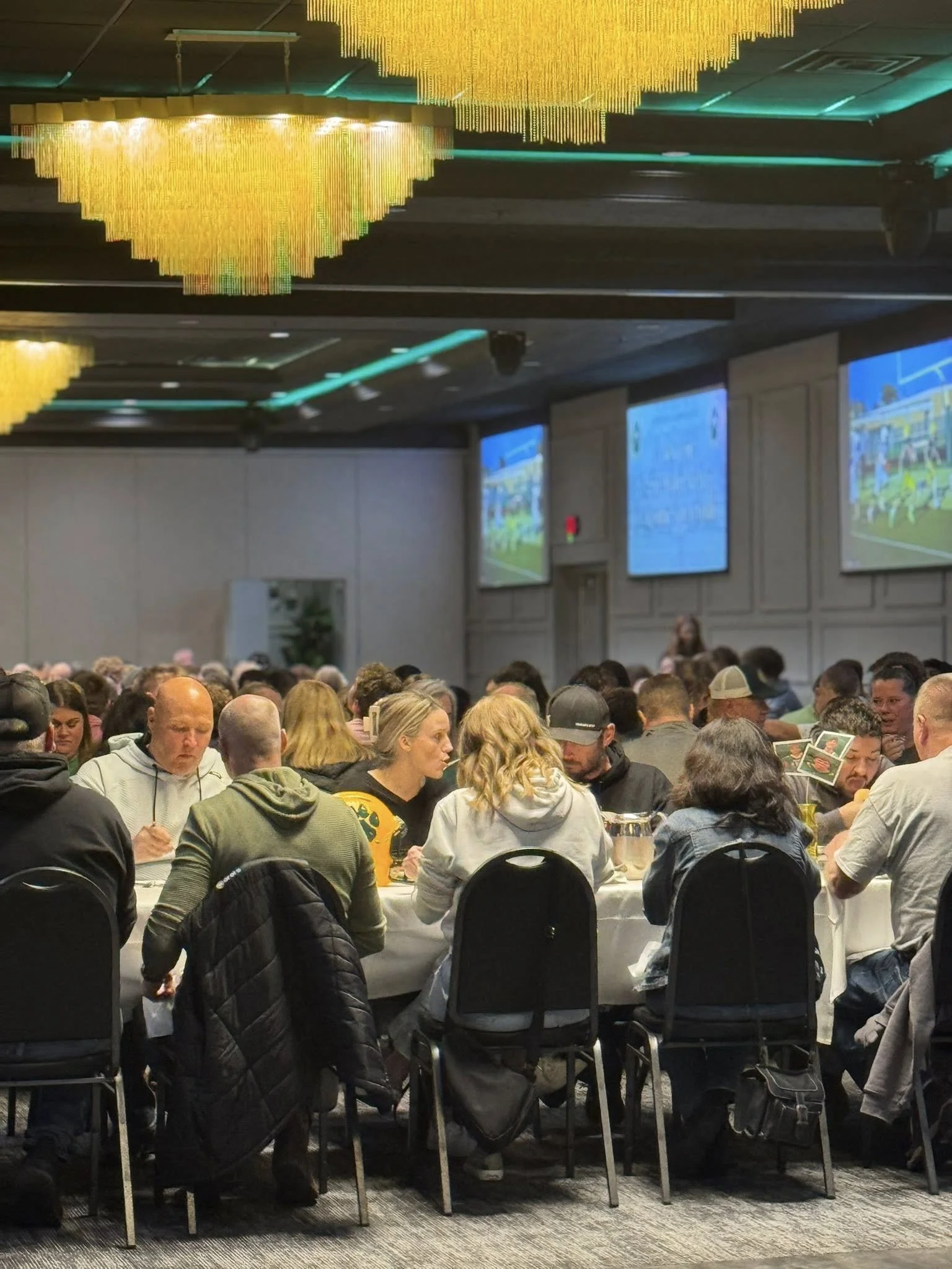 School function gathering showcasing flexible banquet hall layouts at Stadium View Event Halls