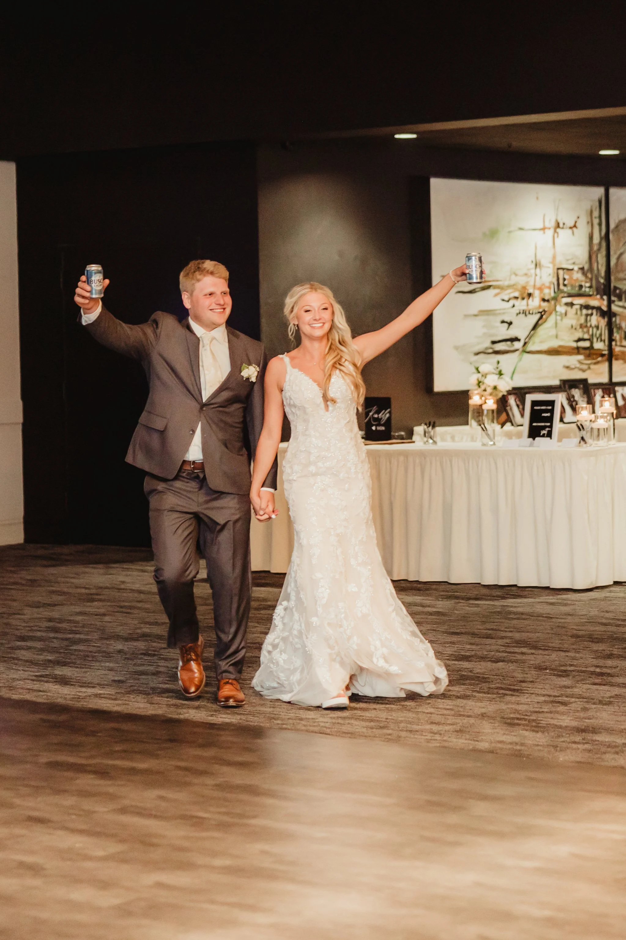 Wedding entrance  at Stadium View Event Halls in Green Bay, WI 