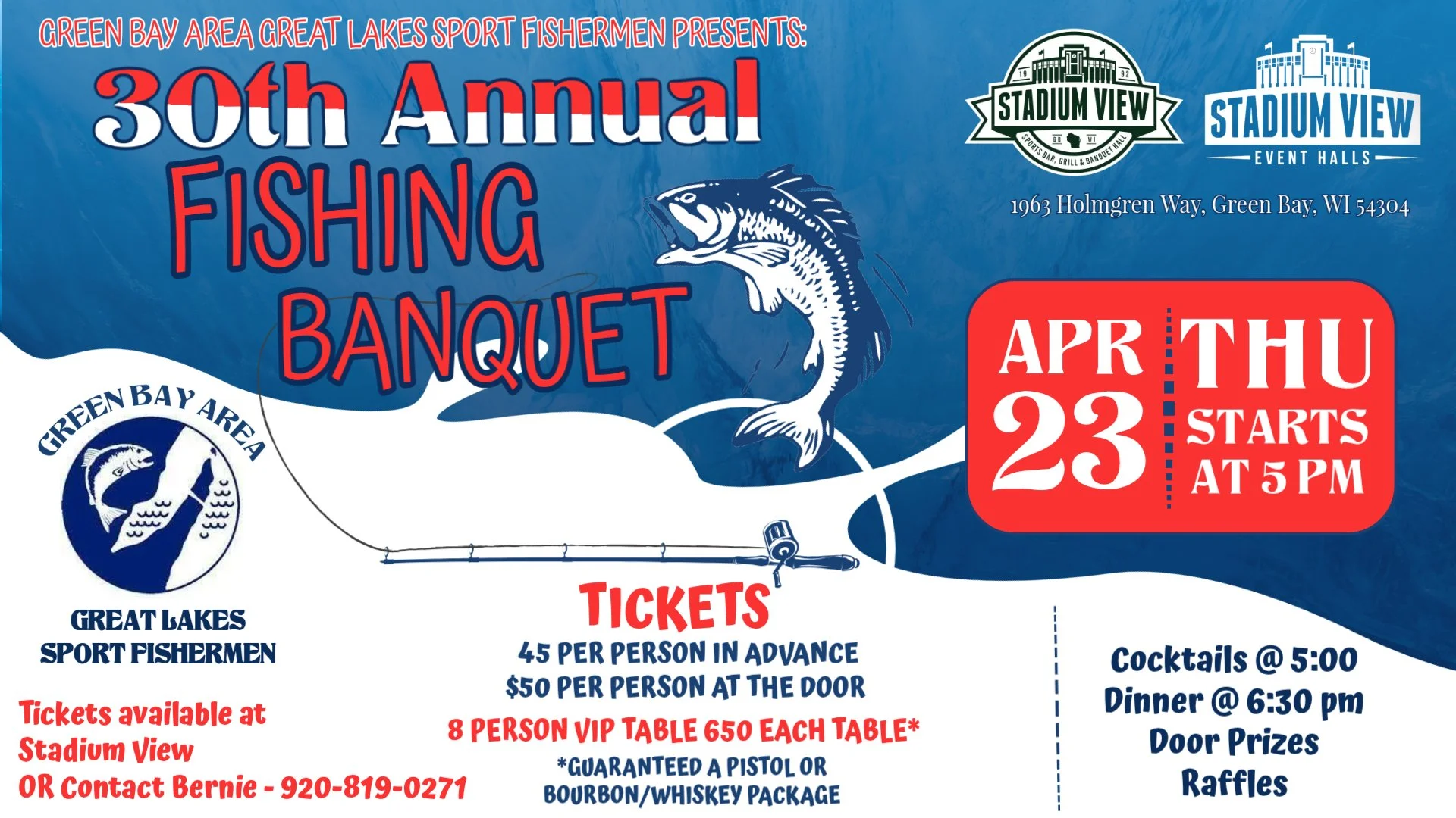 green bay area great lakes sport fisherman 30th annual fishing banquet