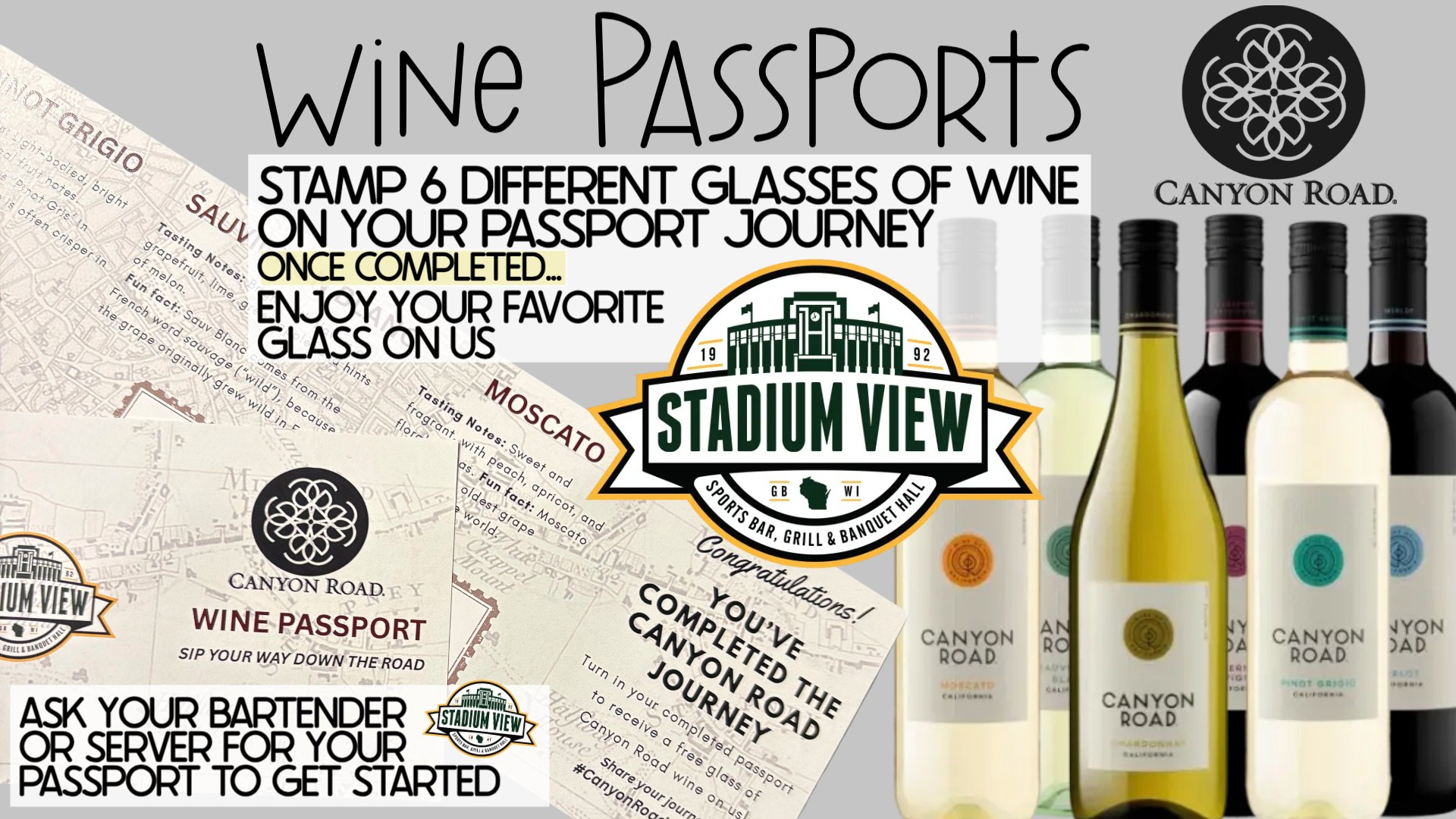 wine passports at stadium view