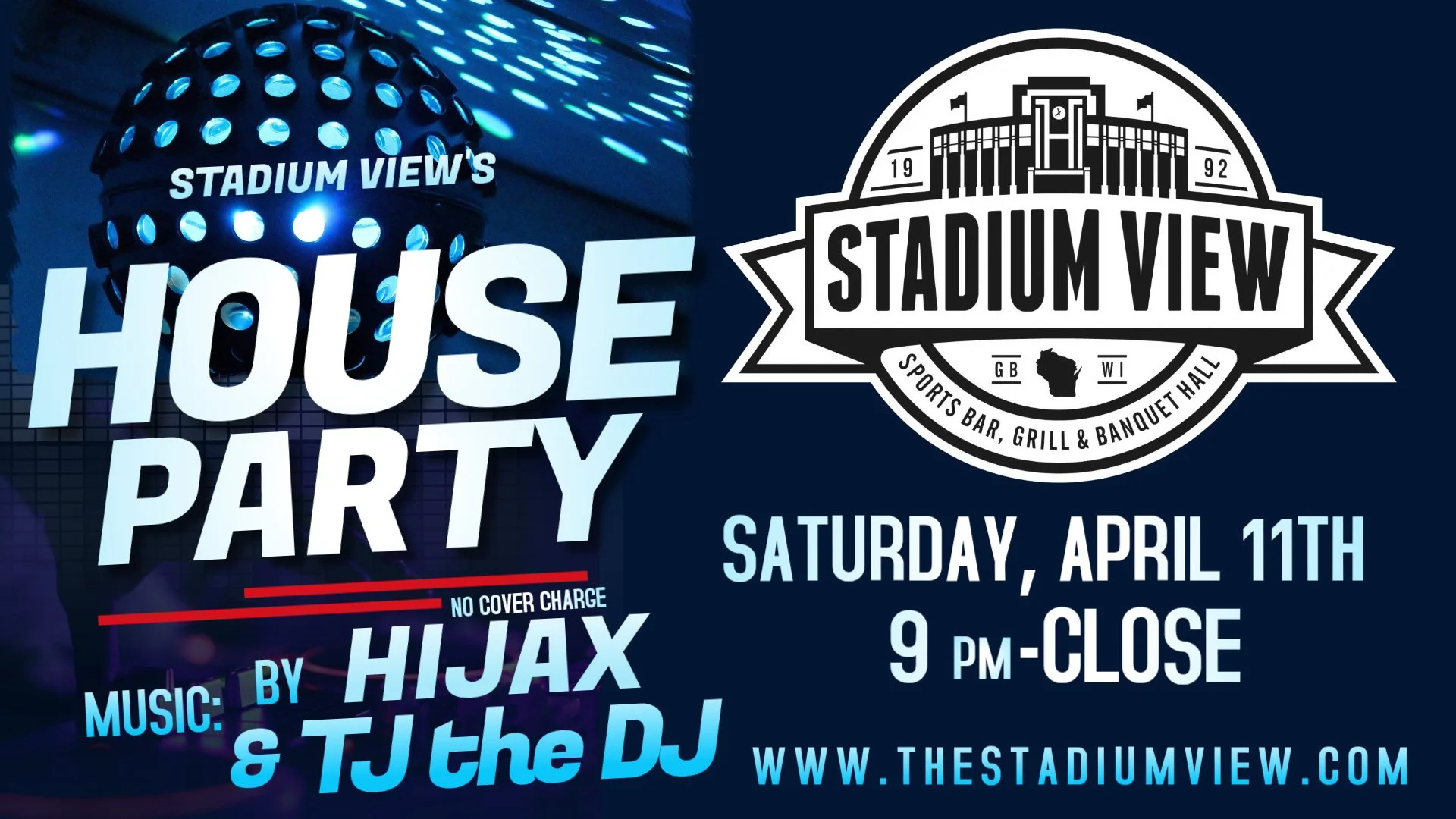 Saturday April 11th events in green bay djs at stadium view