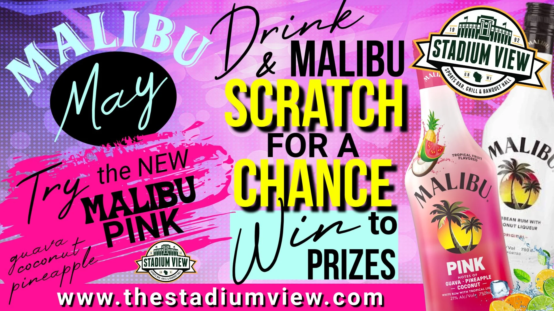 malibu may drink of the month at stadium view win prizes