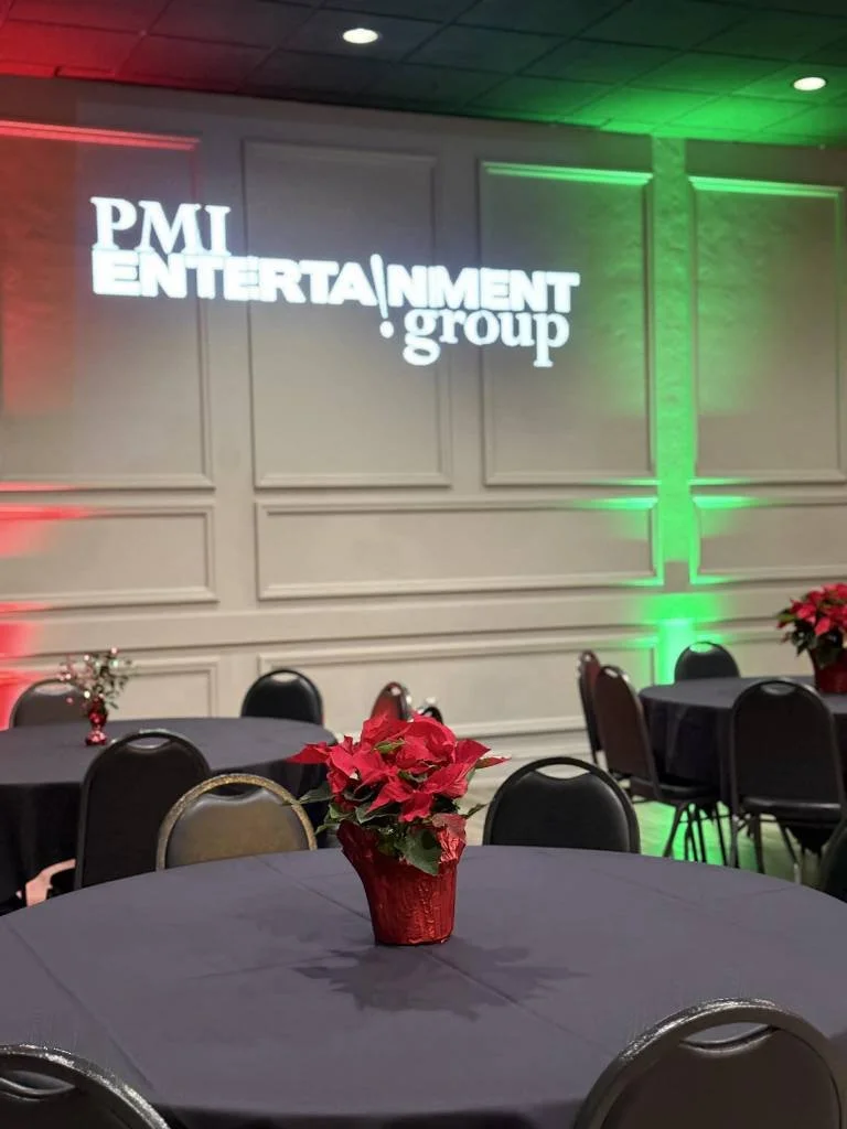 festive lighting for holiday party at stadium view event halls 