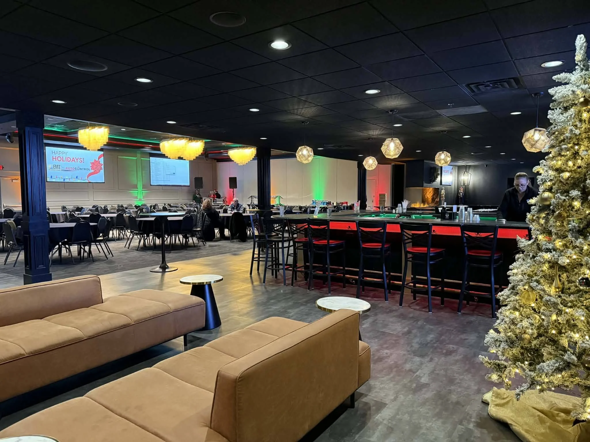 Full-service bar at a holiday party hosted in Green Bay, WI