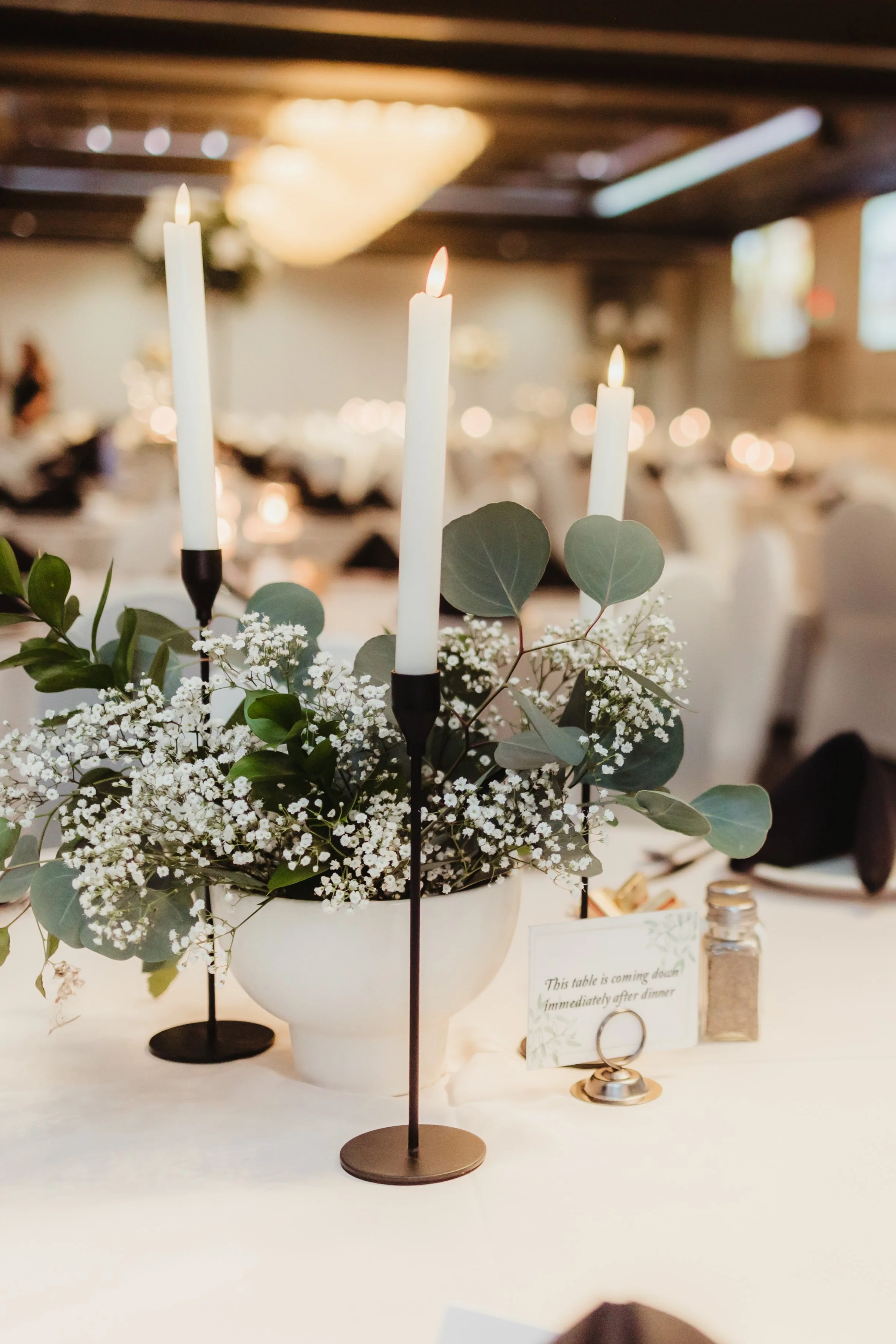 Wedding centerpieces at Stadium View Event Halls in Green Bay, WI 