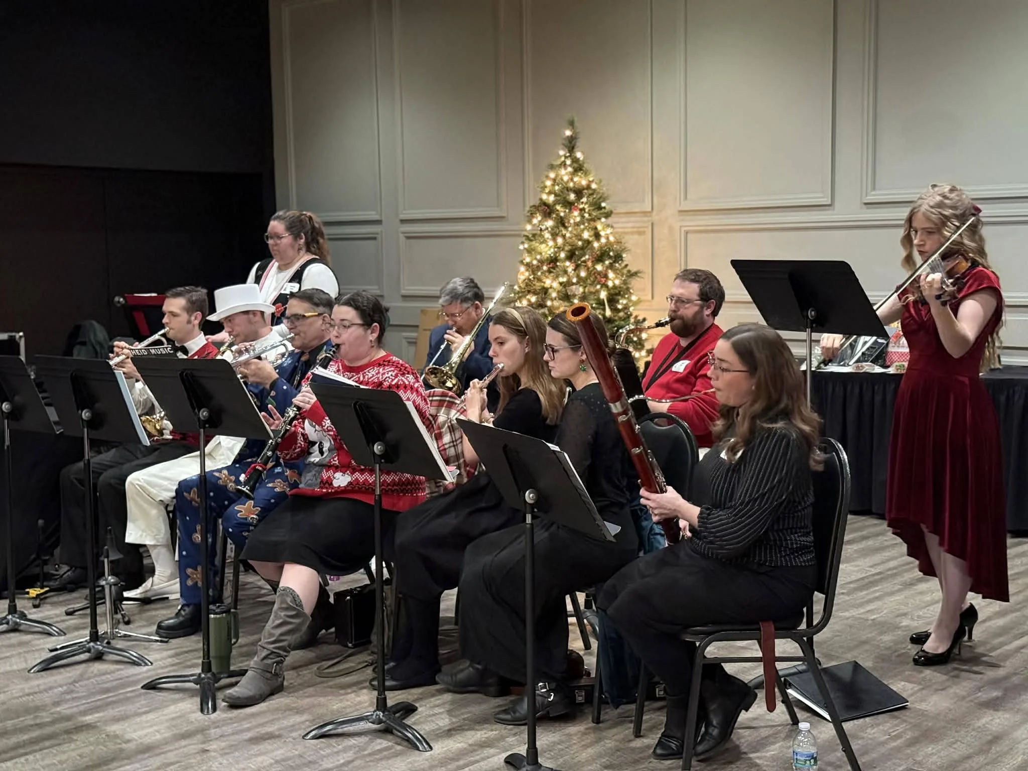 Lively holiday celebration in a Green Bay event hall