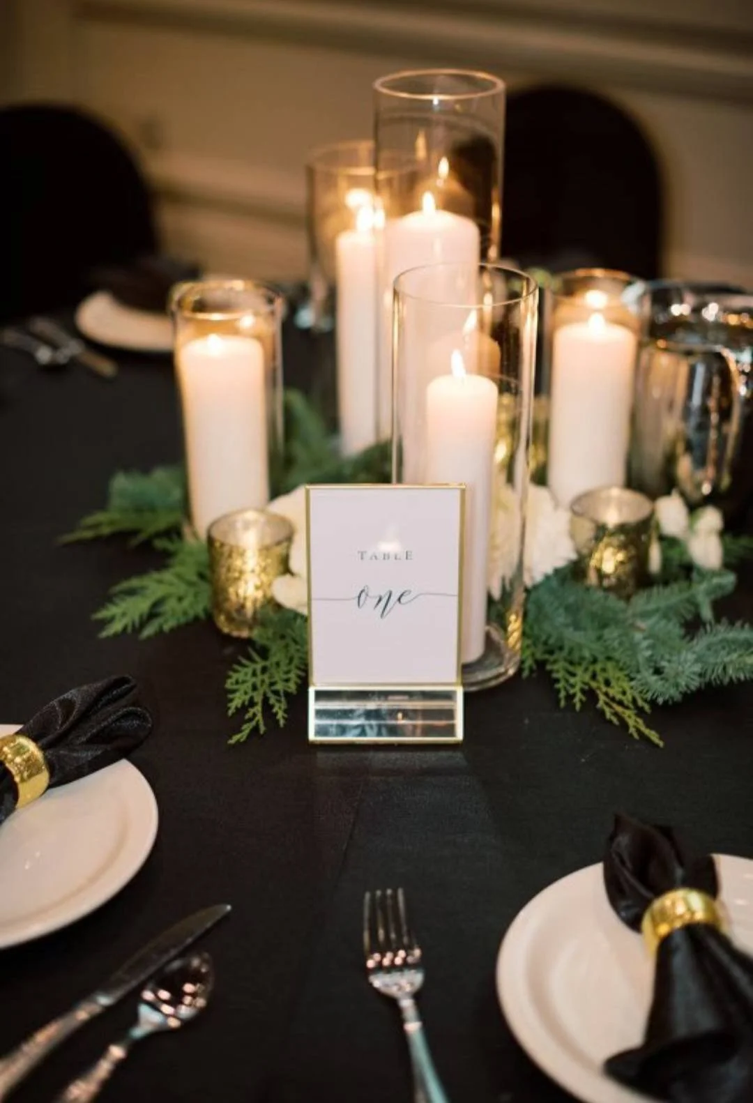 New Years Eve Wedding centerpieces at Stadium View Event Halls in Green Bay, WI 