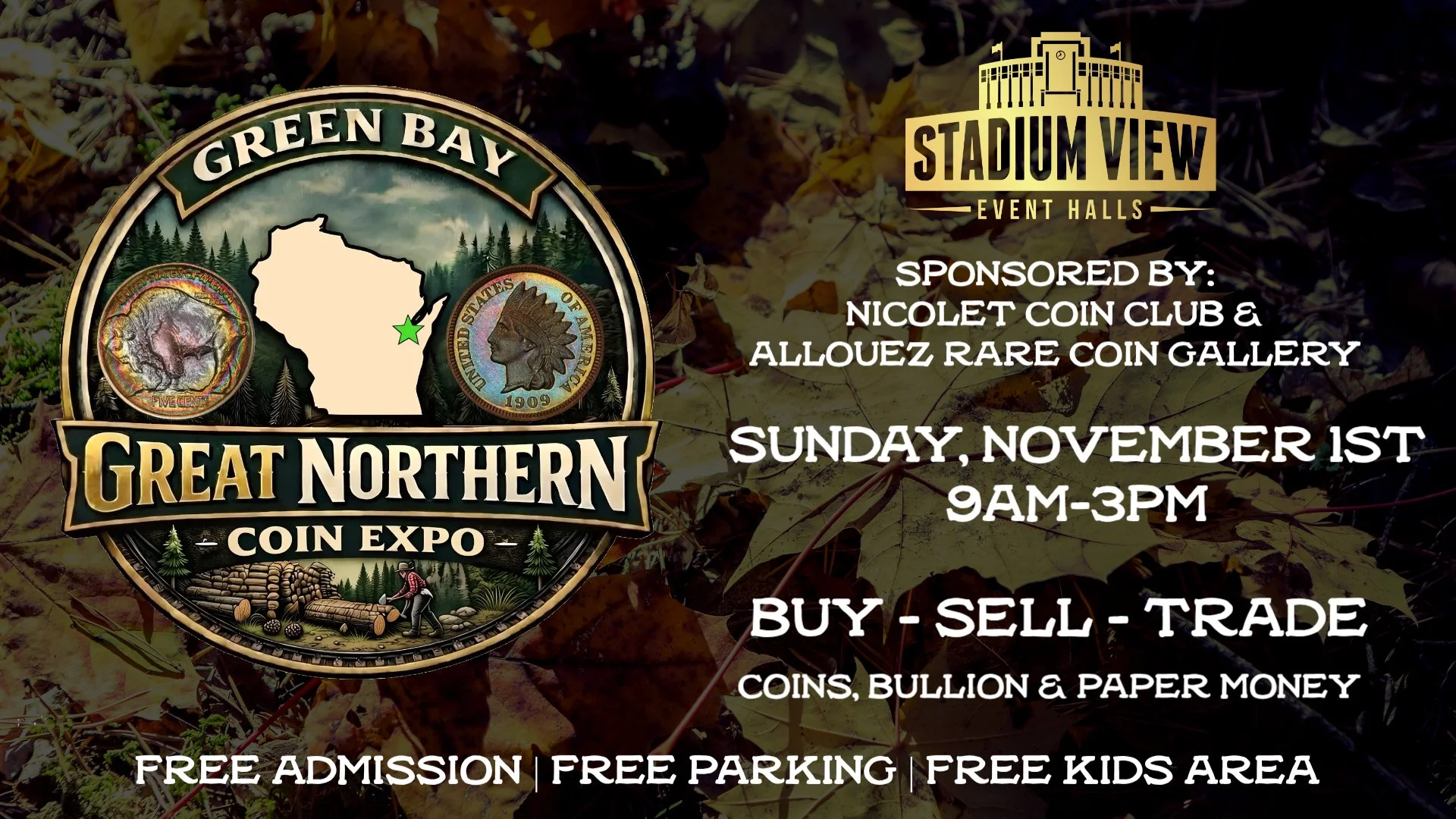 great northern coin expo sunday november 1st at stadium view bar