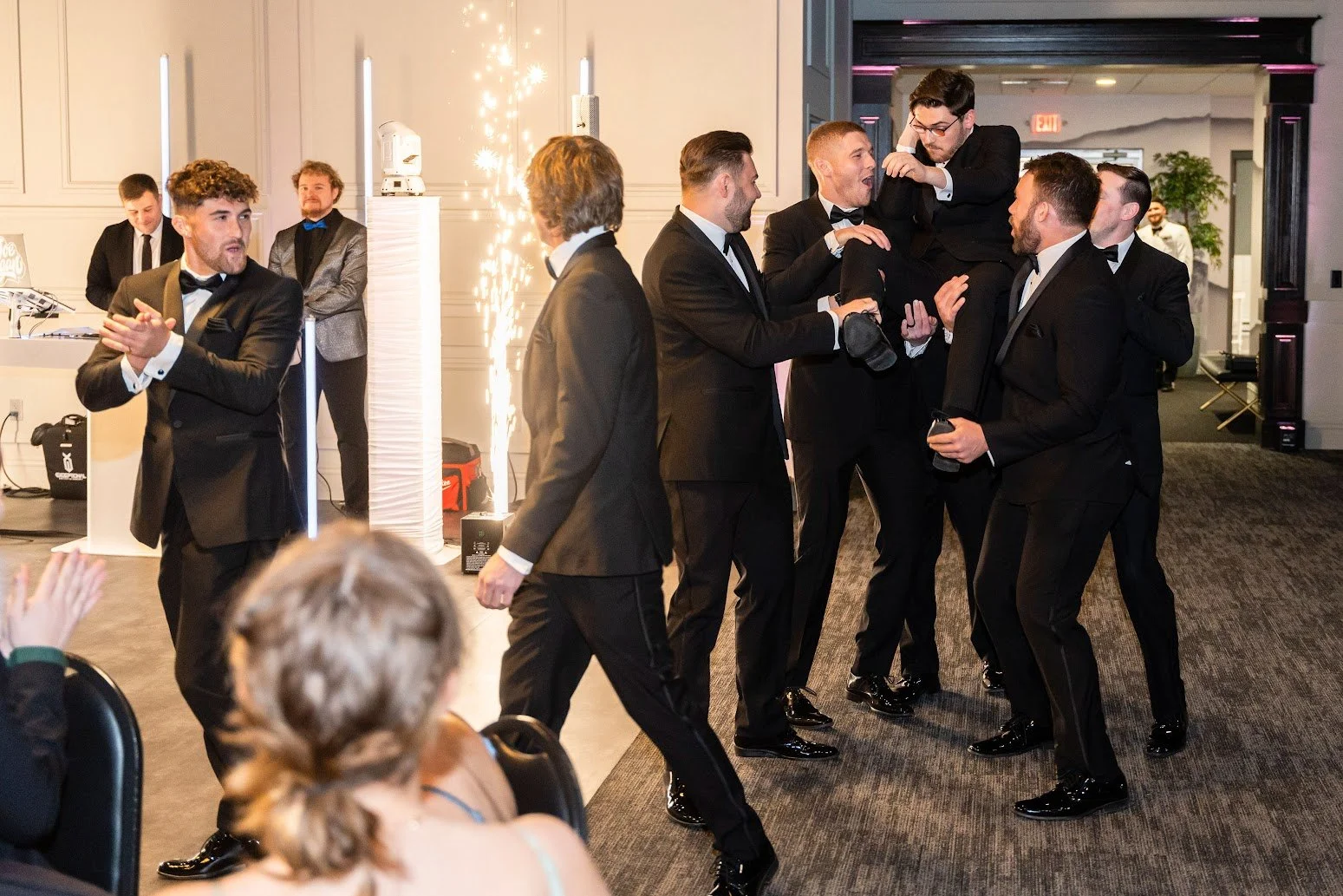 Wedding party entrance at Stadium View Event Halls in Green Bay, WI 