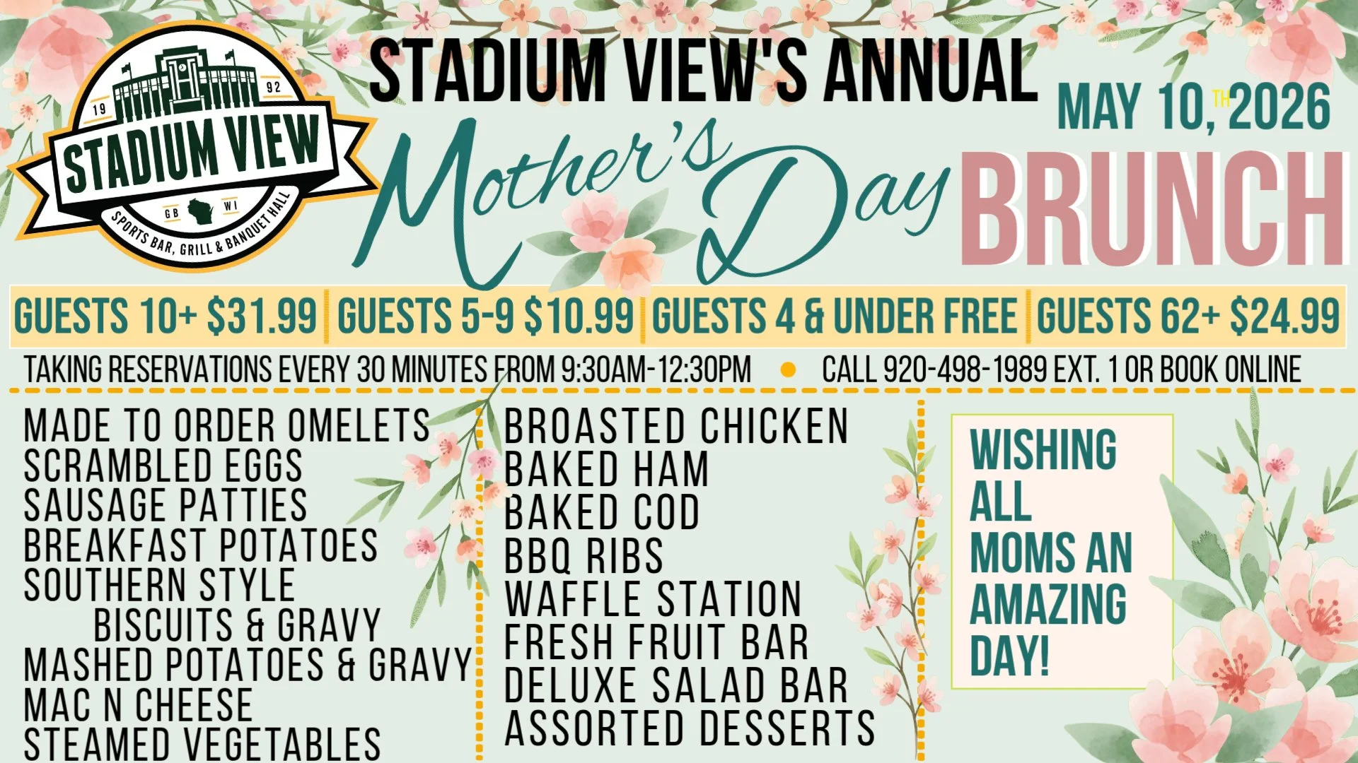mother's day buffets in green bay