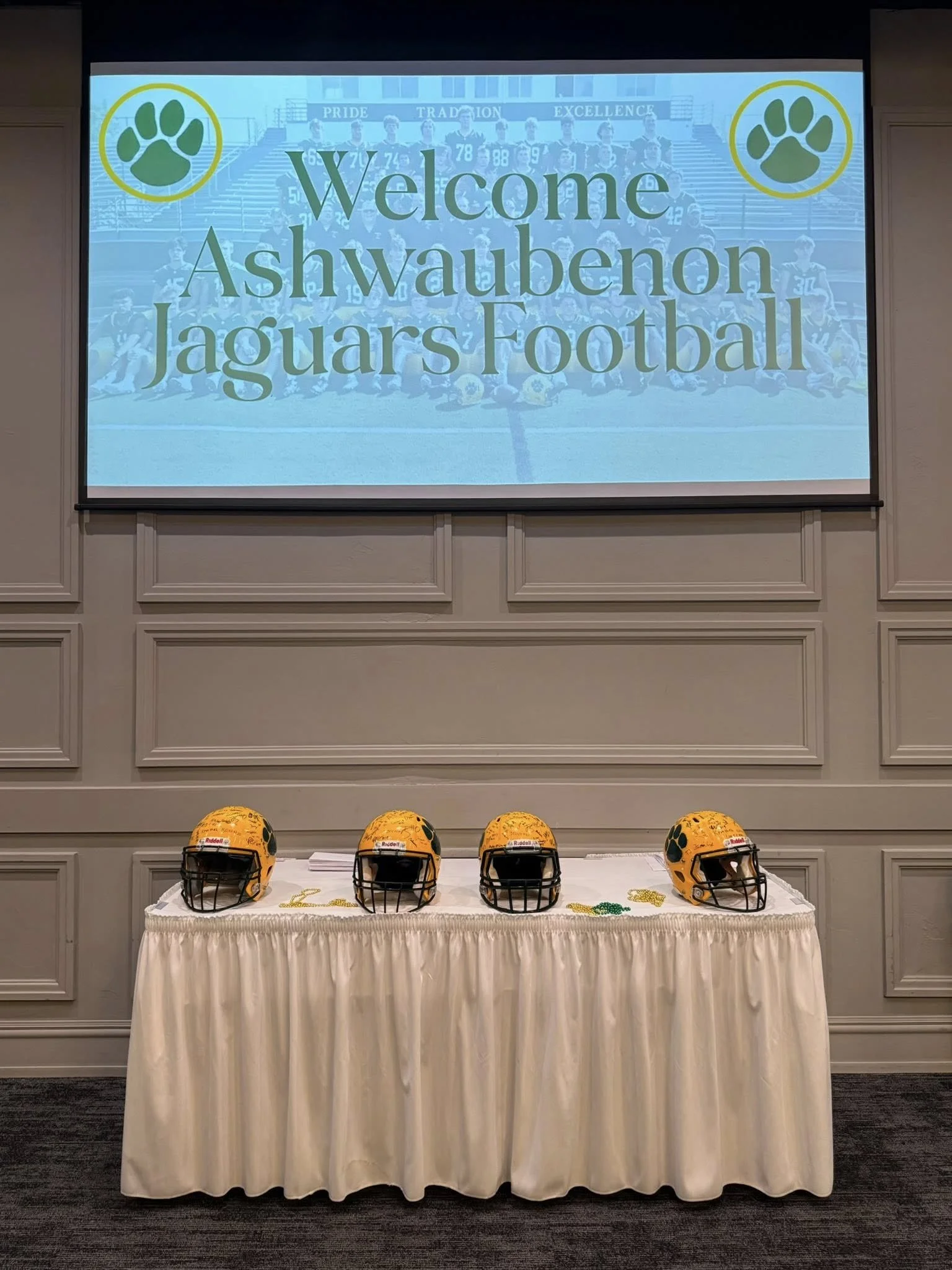 School function atmosphere showcasing guest seating and festive décor at Stadium View Event Halls.