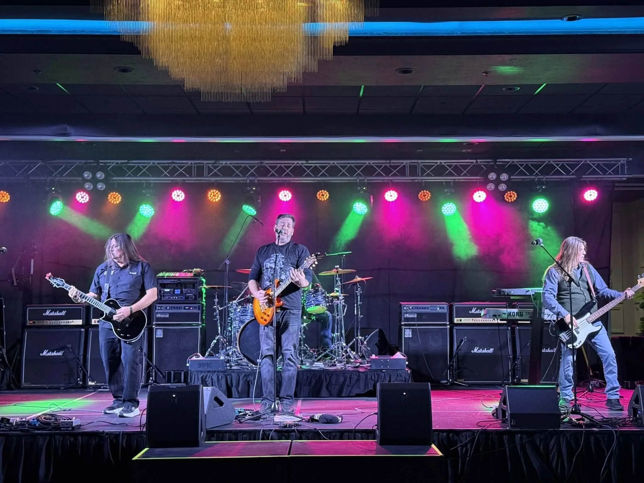 Live band performing on stage at Stadium View Event Halls in Green Bay