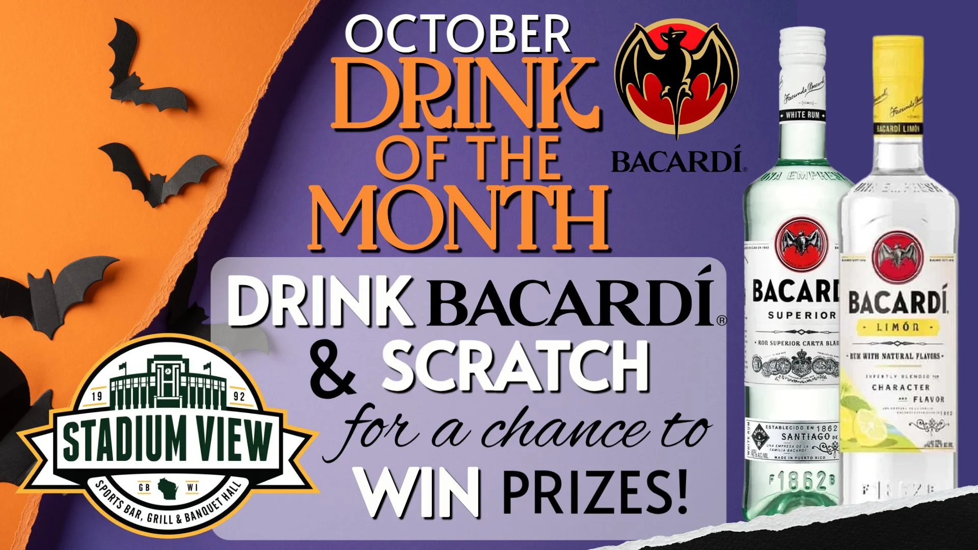 october drink of the month is bacardi at stadium view