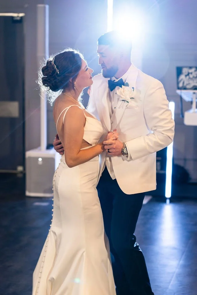 Bride and groom at Stadium View Event Halls in Green Bay, WI 