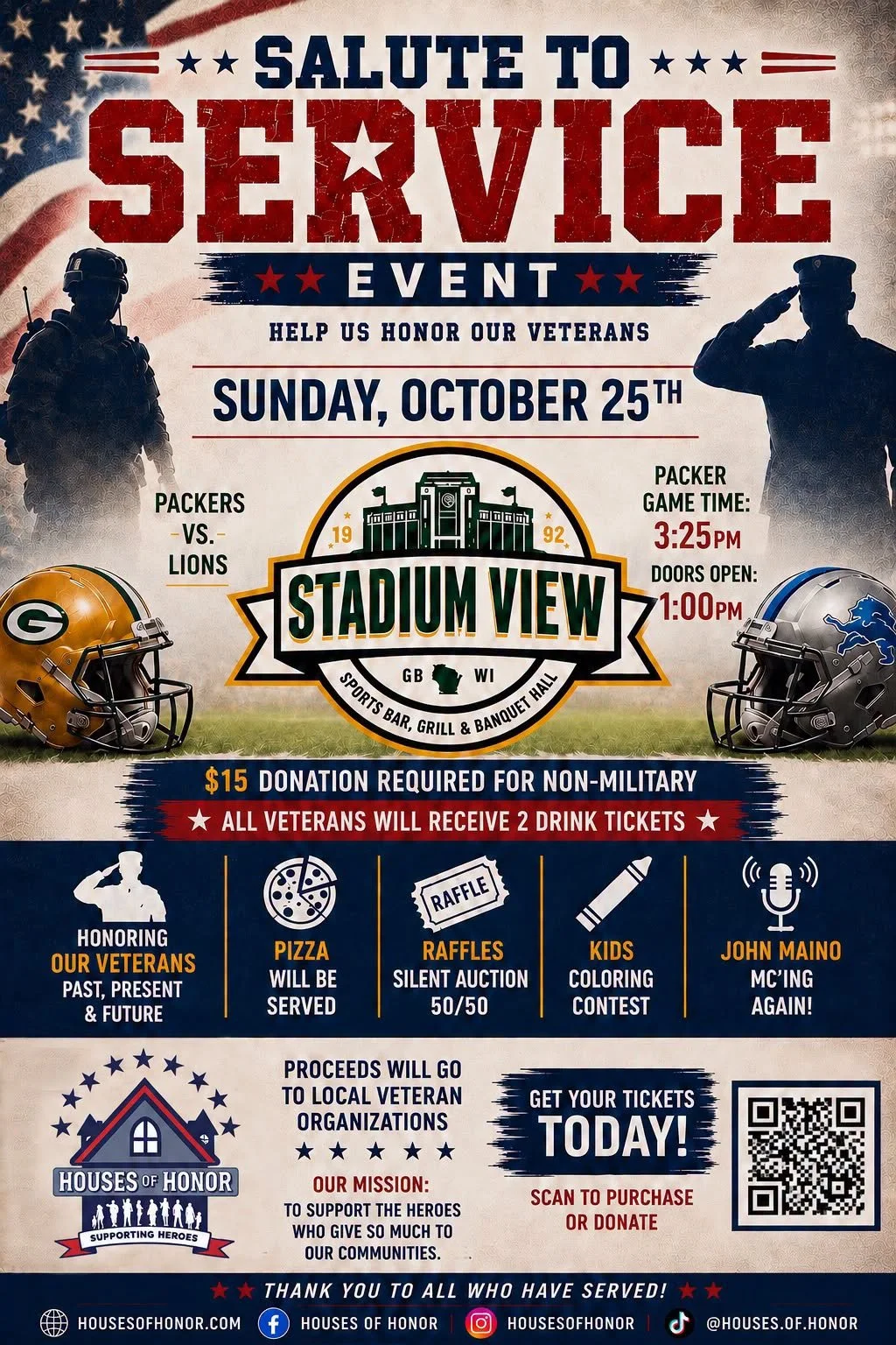 salute to service event at stadium view bar sunday october 25 2026