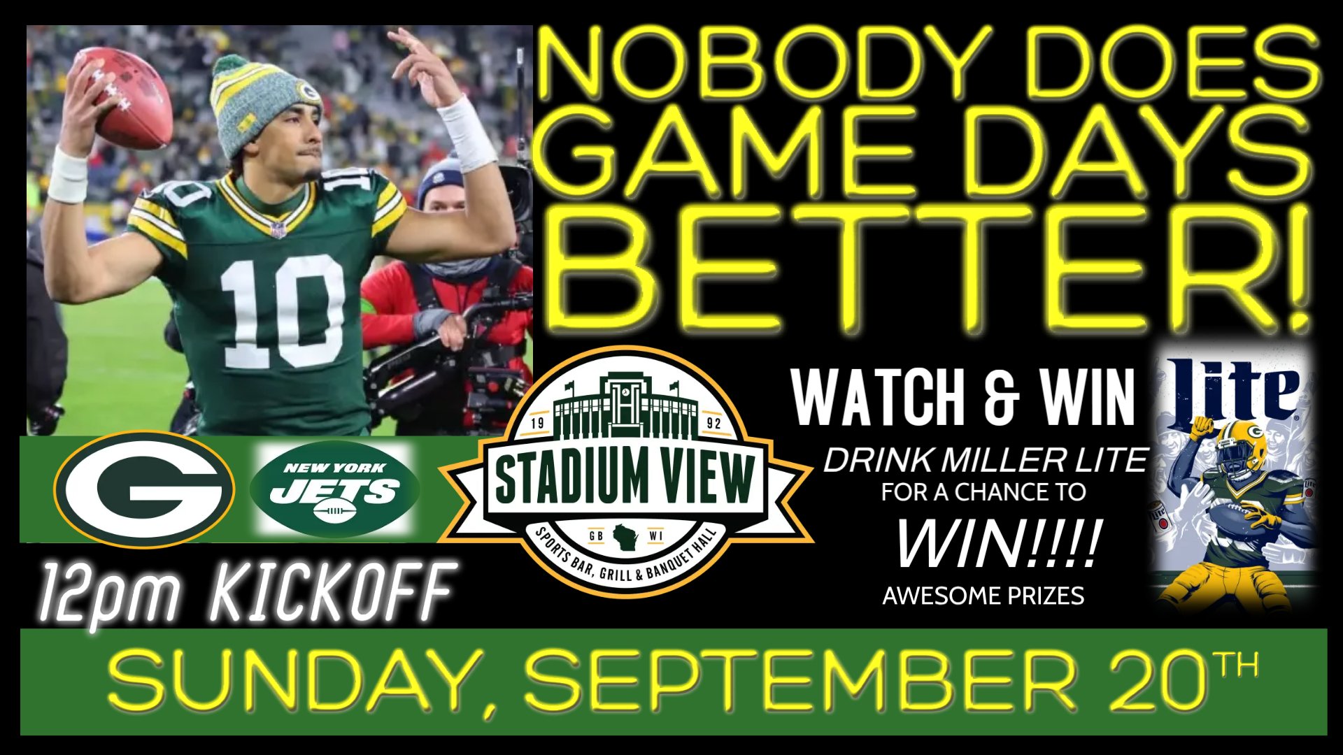 packer watch party sunday september 20th
