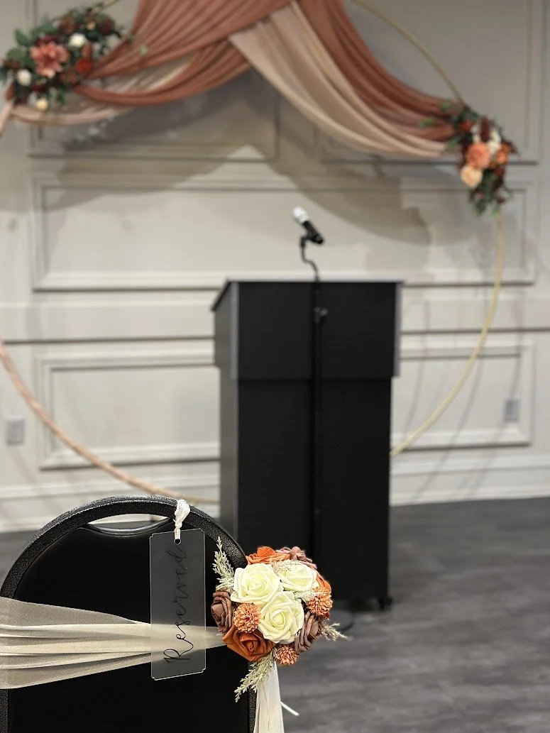 wedding ceremony at stadium view event halls