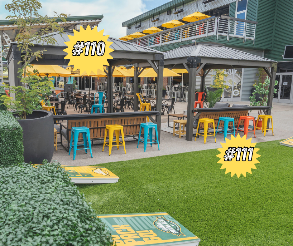Shaded lounges at stadium view