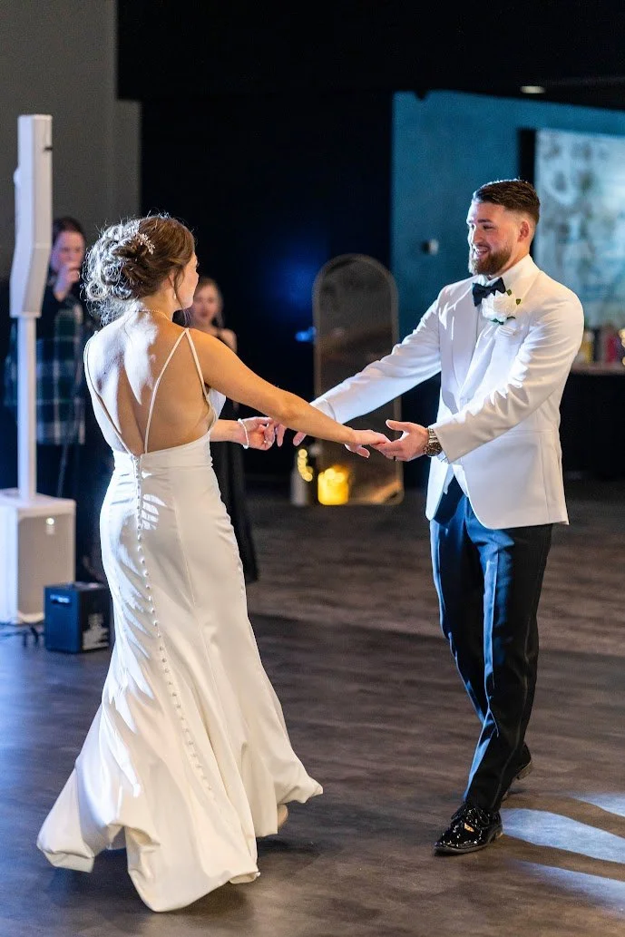 Bride and groom at Stadium View Event Halls in Green Bay, WI 