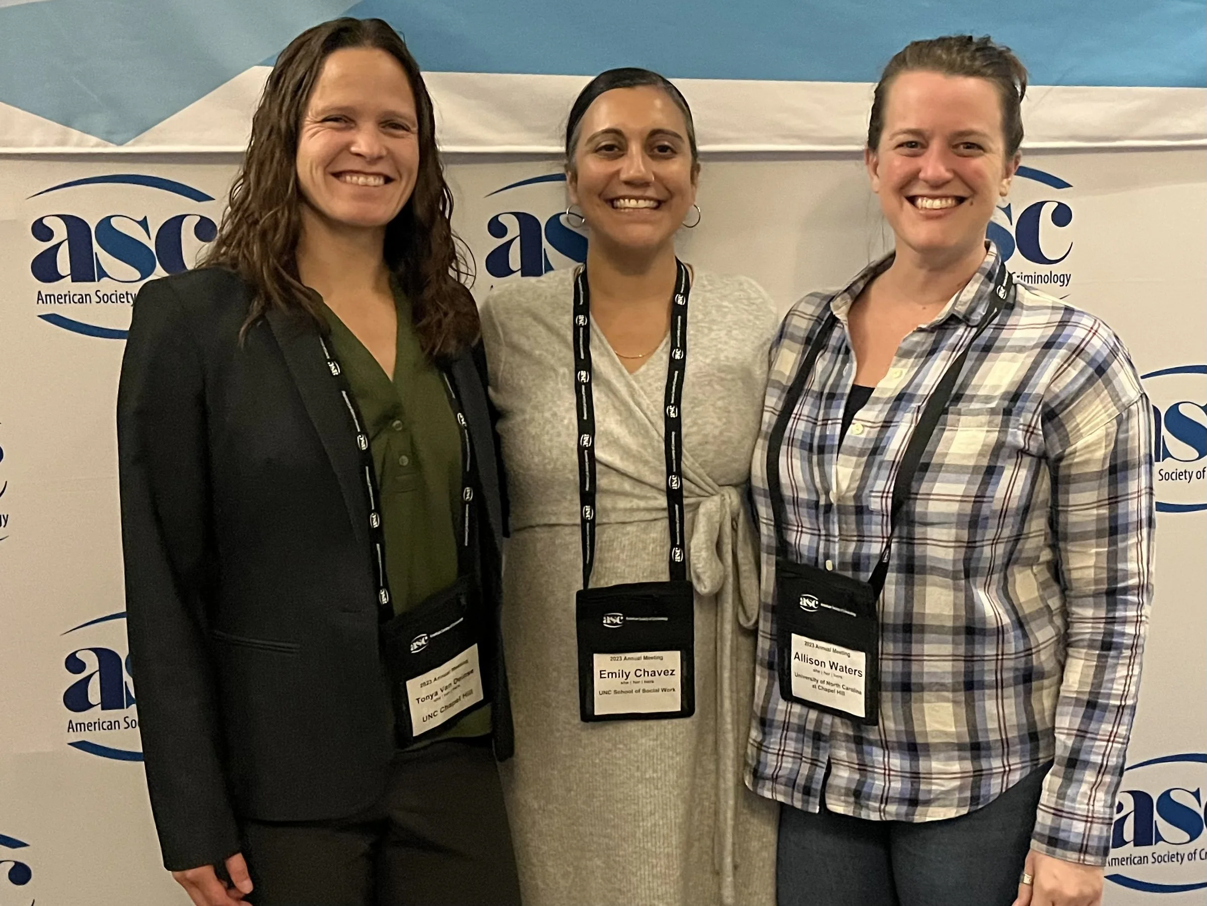 Tonya Van Deinse, Emily Chávez, and Allison Waters at ASC 2023