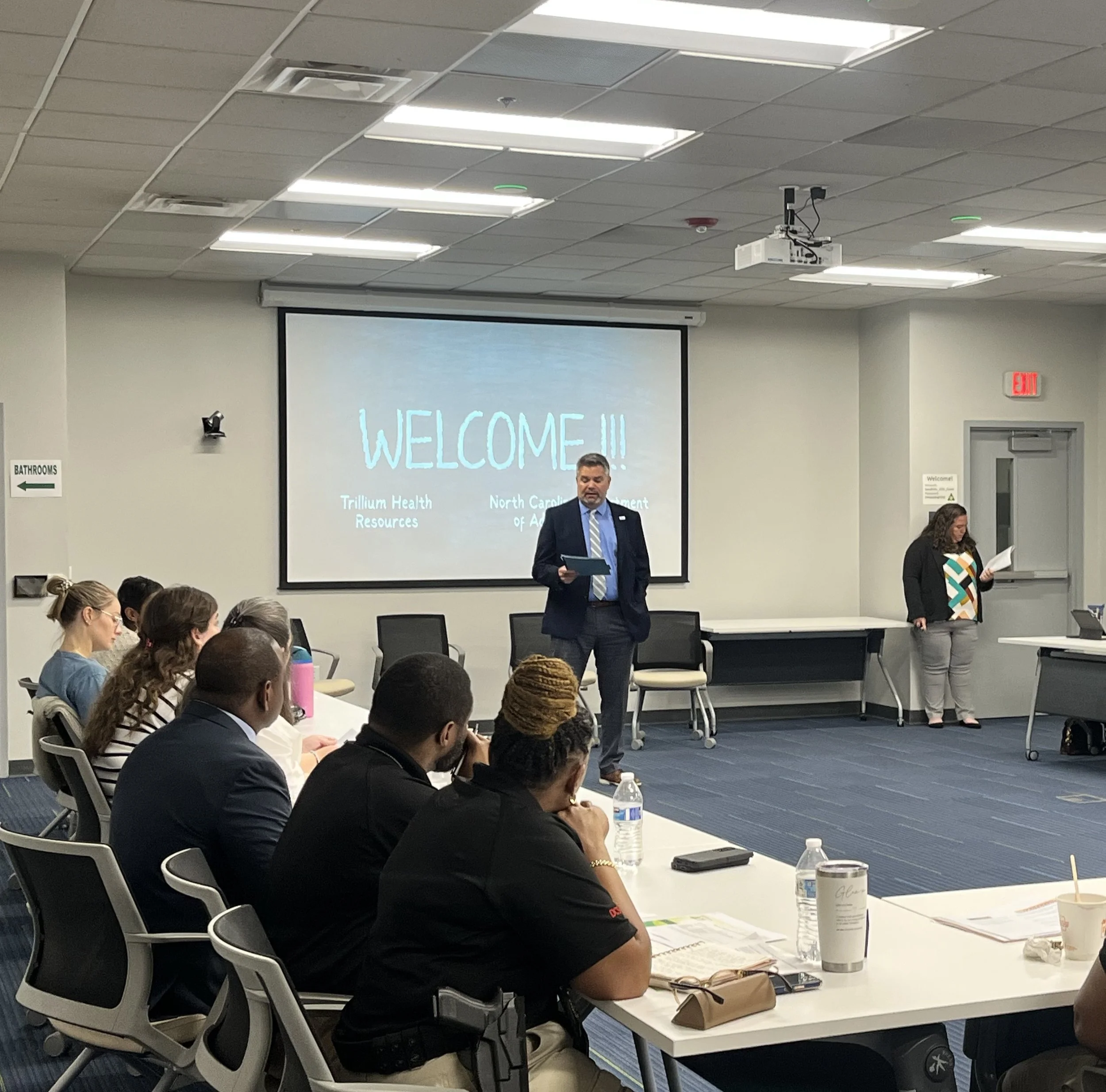 Brian Gates presenting at a cross-training between specialty mental health probation officers and behavioral health providers.