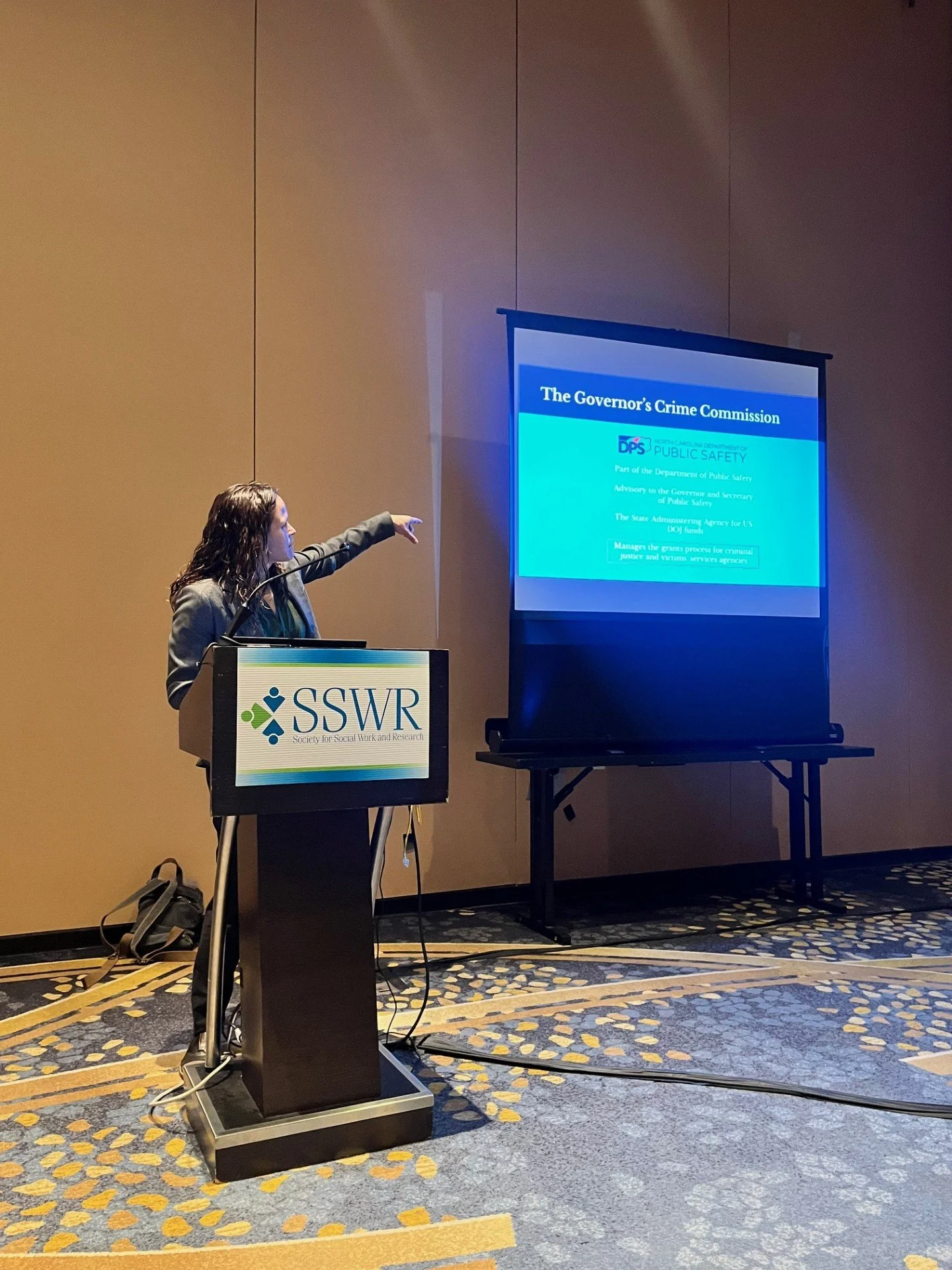 Tonya Van Deinse presenting at SSWR in 2024