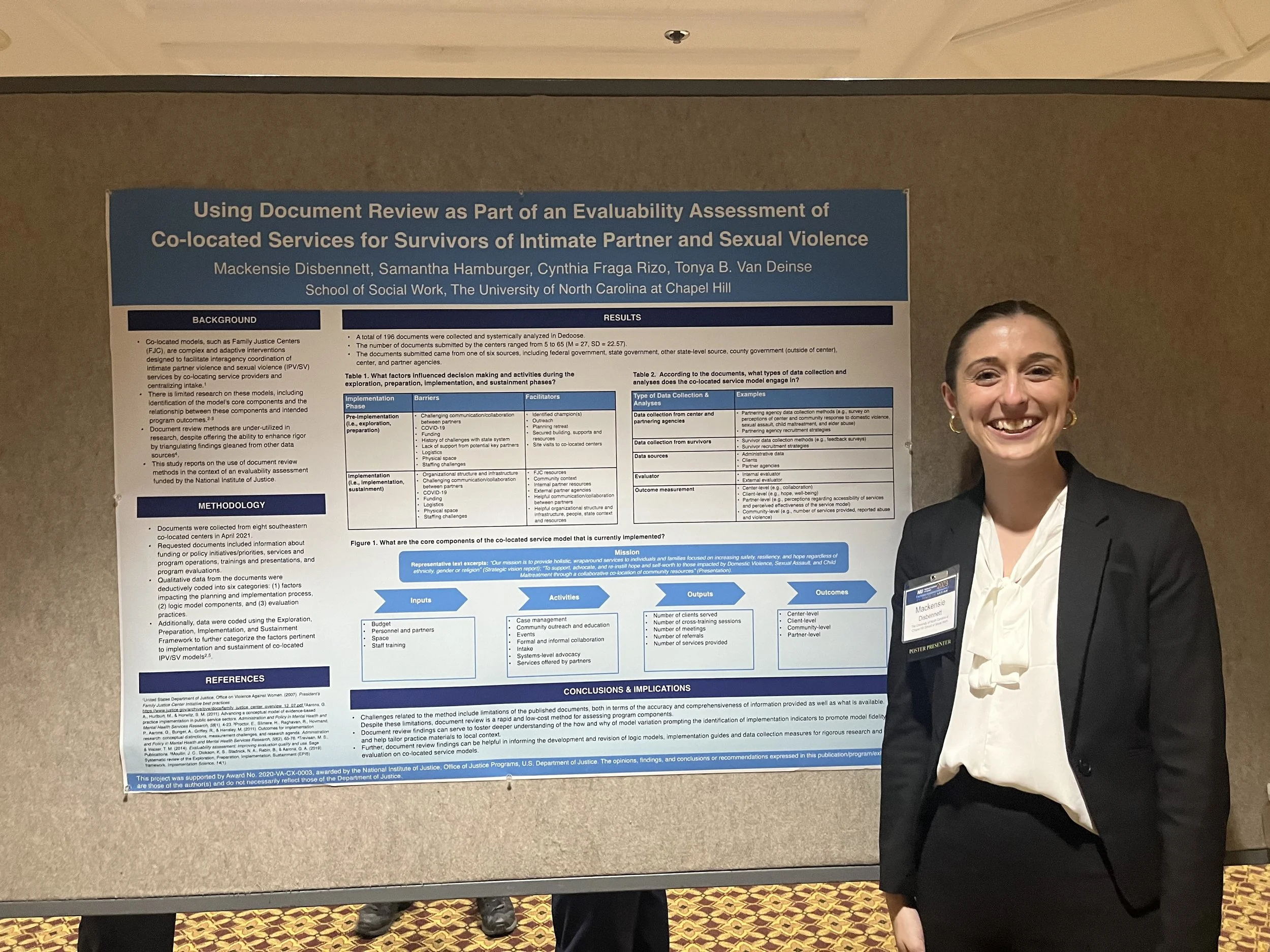 Mackensie Disbennet participating in a poster session