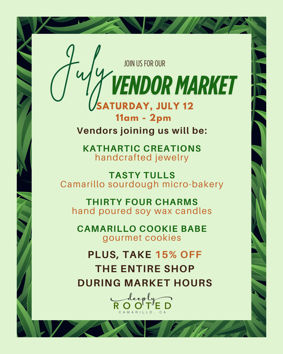 JULY VENDOR MARKET