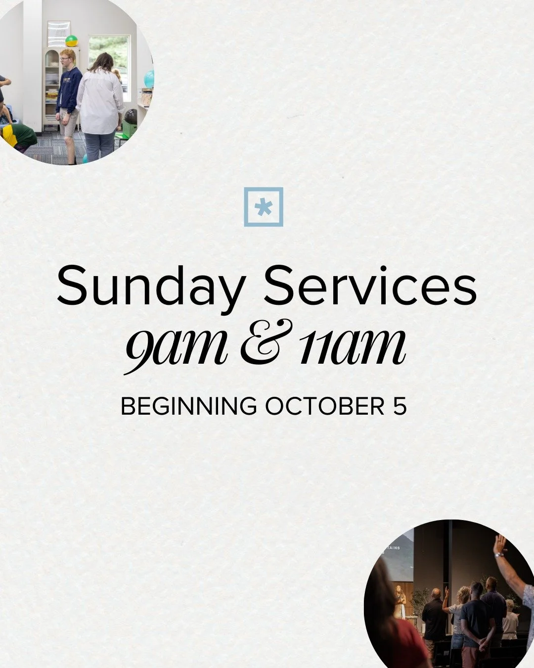 Save the date for new service times! 9am &amp; 11am beginning October 5th here at Radiant Lakeshore. 🙏💙🙌
