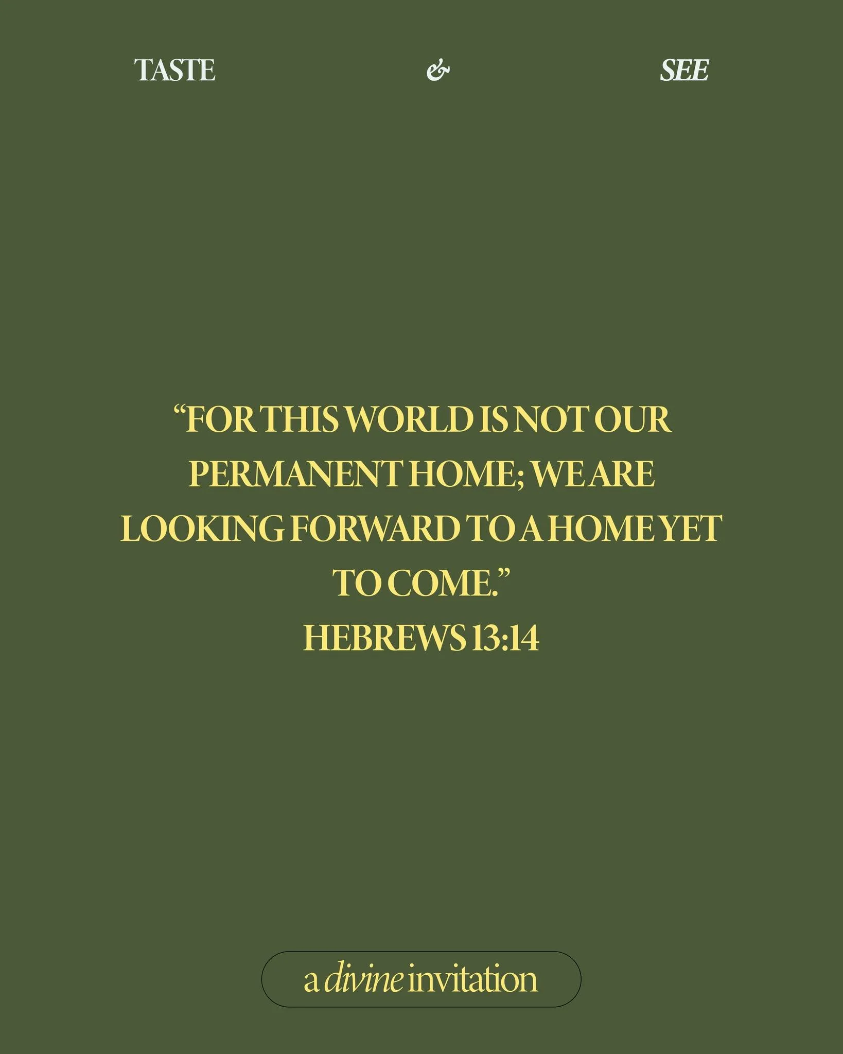 Tomorrow we finish the "Taste and See" series with a message on Eternity. We look forward to it (pun intended)! See you tomorrow morning, Radiant 🤗