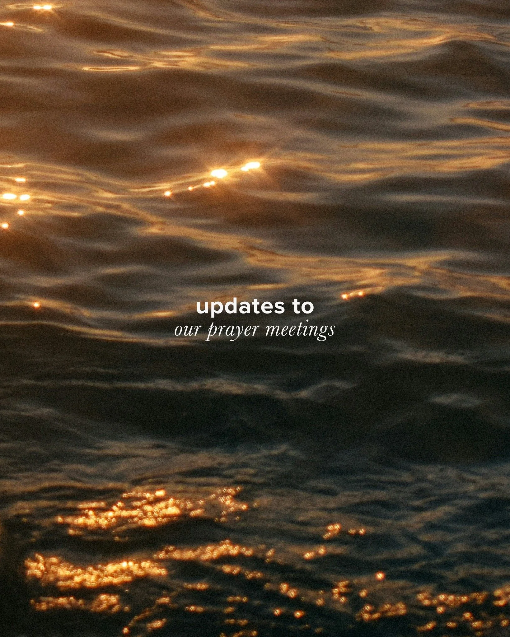 Updates to Wednesday night prayer 🙏