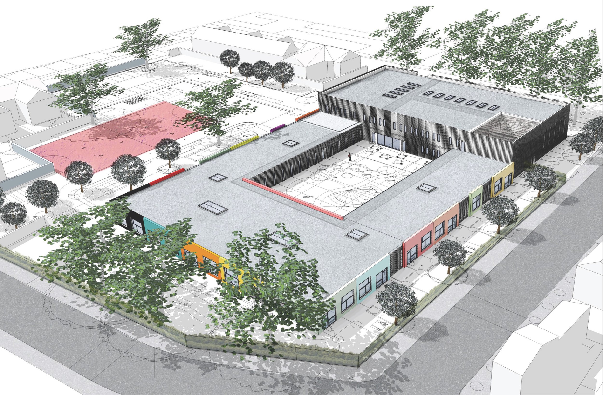 SEN SCHOOL DESIGNS LEARNING & THERAPY, + DESIGN FOR MANUFACTURE. Feasibility and concept stage designs. Eleanor Smith SEN School. Design and Project Architect at Edward Cullinan Architects.