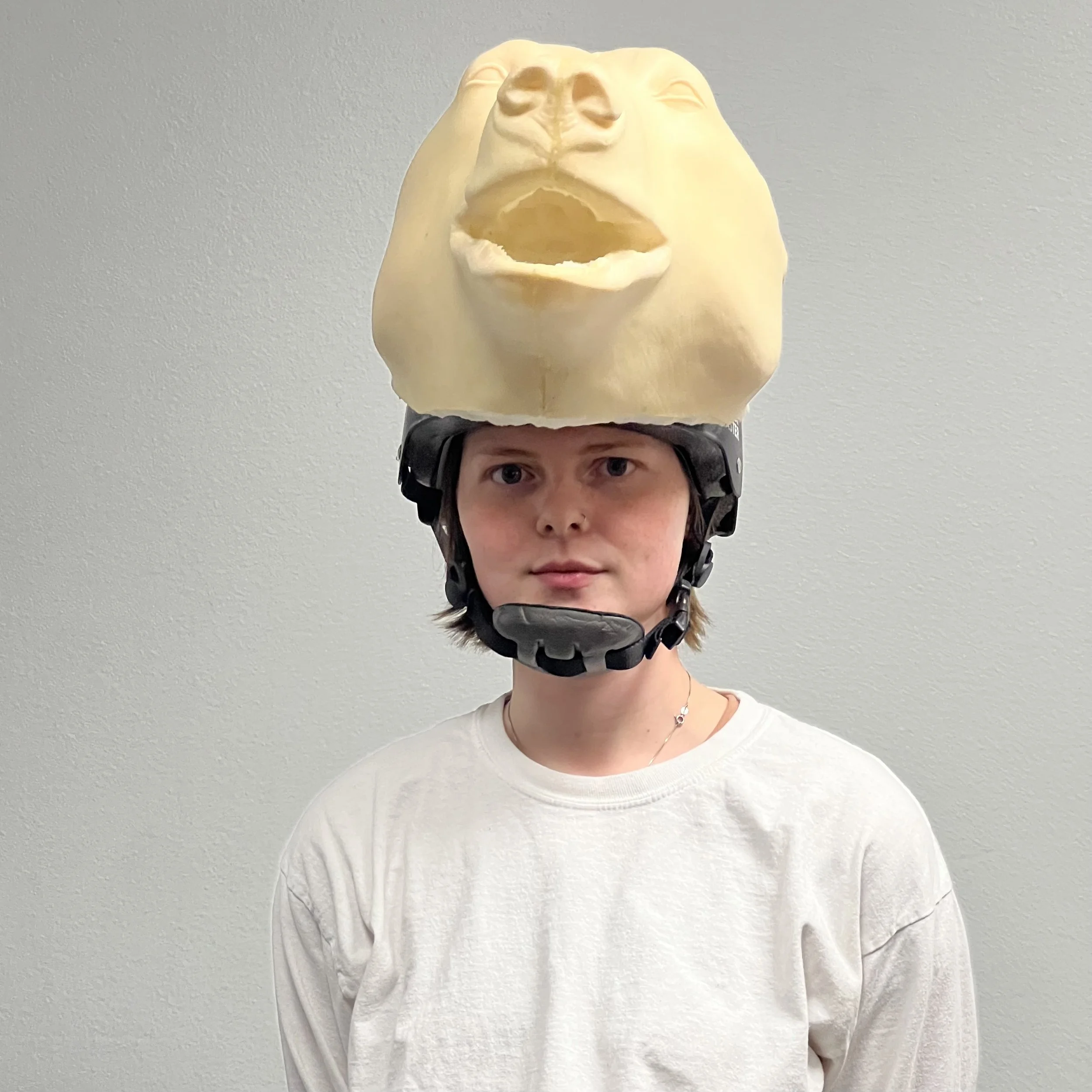 Bear Costume Head mounted onto a comfortable skater helmet