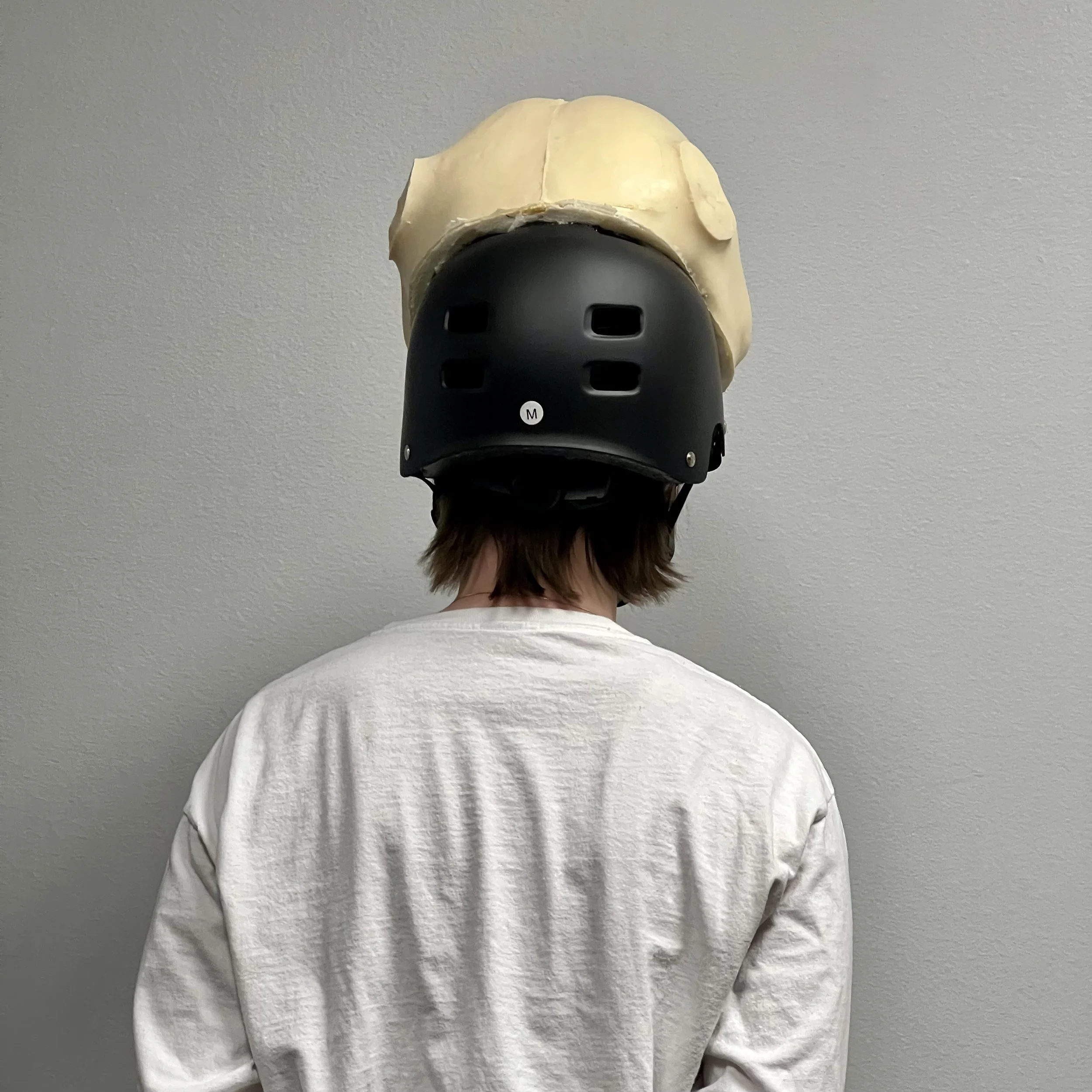 Bear Costume Head mounted onto a comfortable skater helmet