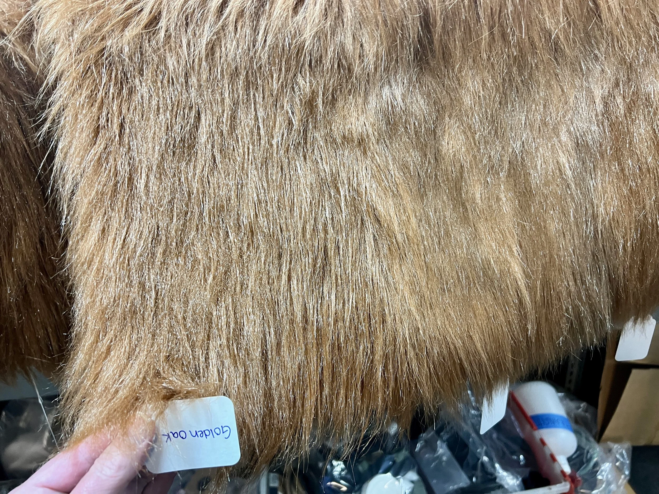 Faux fur with color treatment to be considered as bear covering.