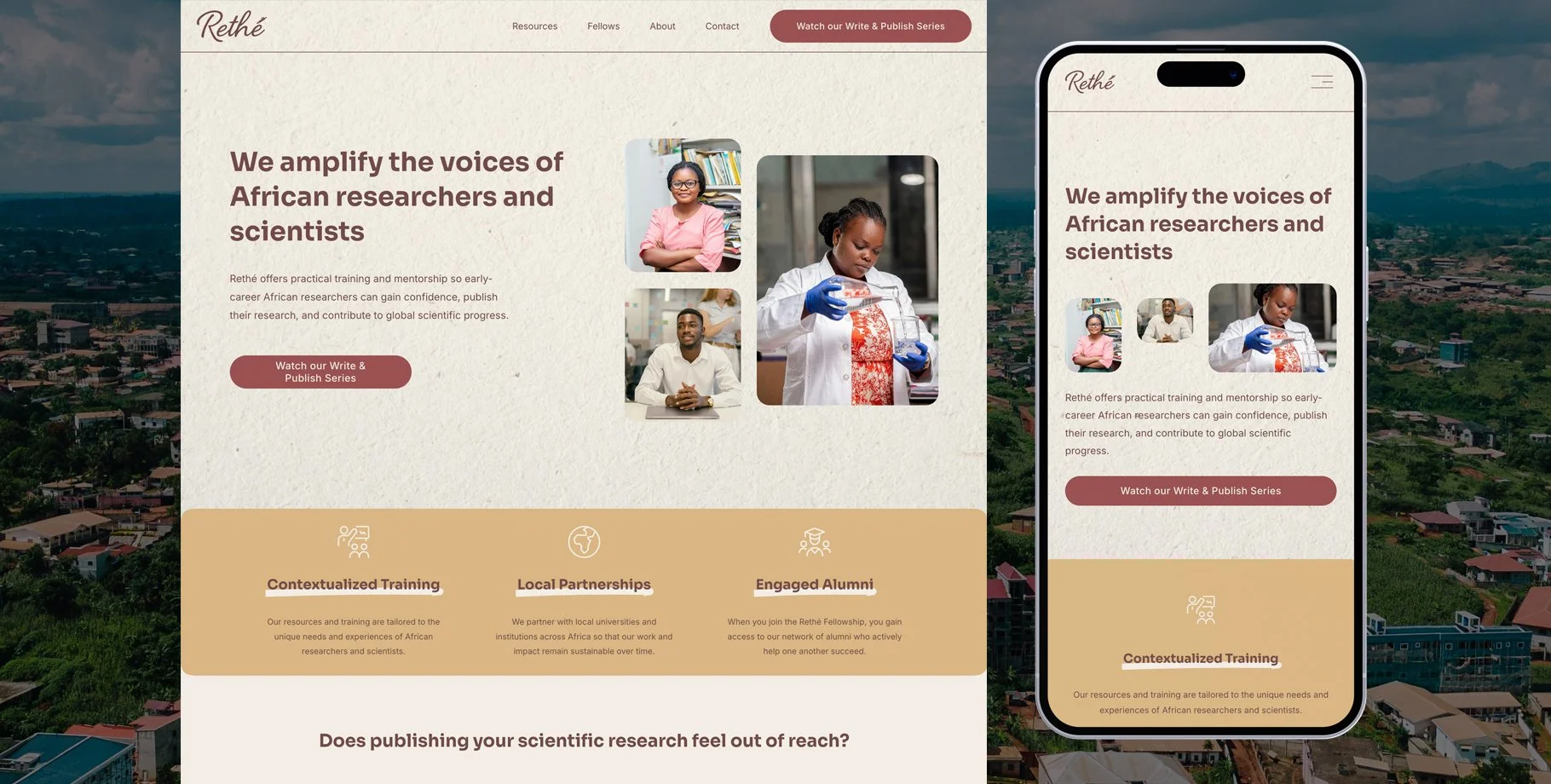 Research Fellowship Website Design・Squarespace・StoryBrand