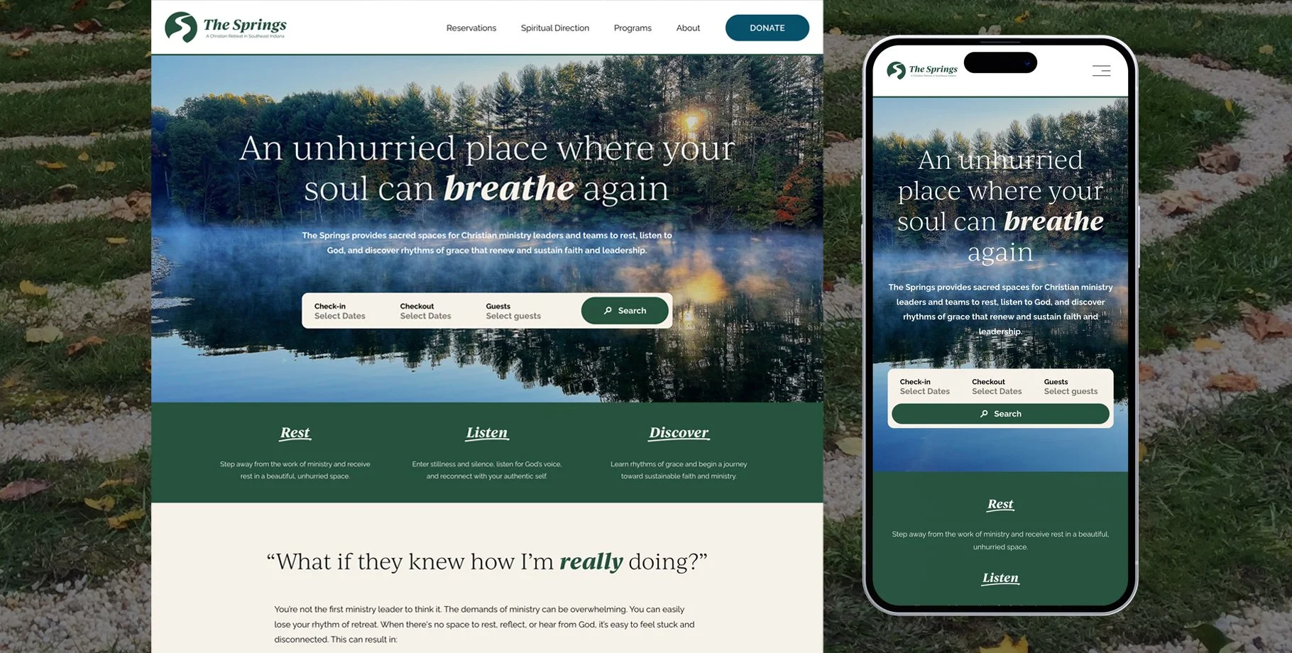 Christian Retreat Center Website Design・Squarespace・StoryBrand