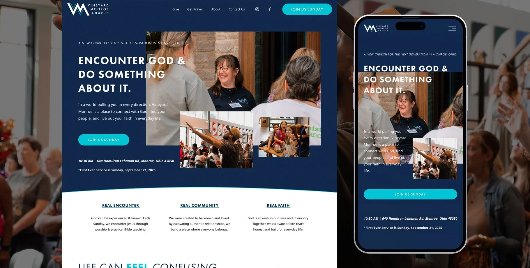 Vineyard Church Website Design・Squarespace・StoryBrand