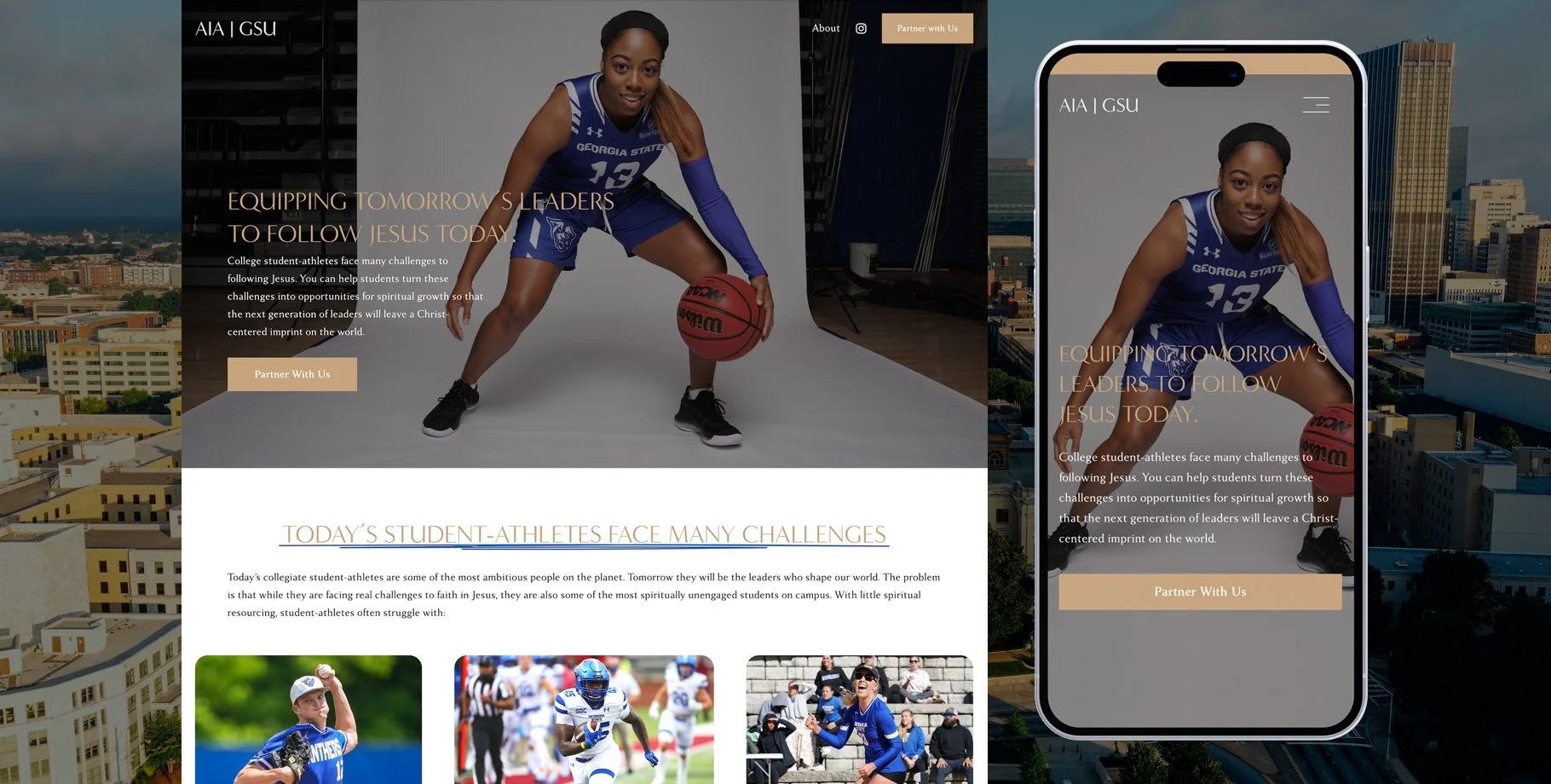 College Athlete Ministry Website Design・Squarespace・StoryBrand