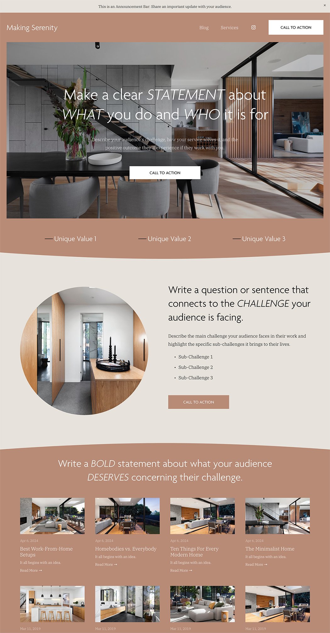 Making Serenity - Premium - Squarespace Website Template