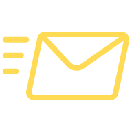 Icon of an envelope with three lines indicating movement or speed