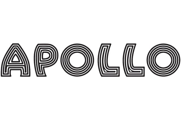 The word 'APOLLO' written in black outline text on a white background.