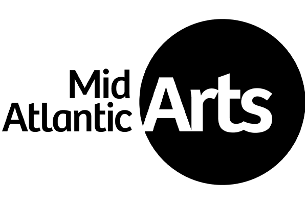 Mid Atlantic Arts logo with black text and a large black circle